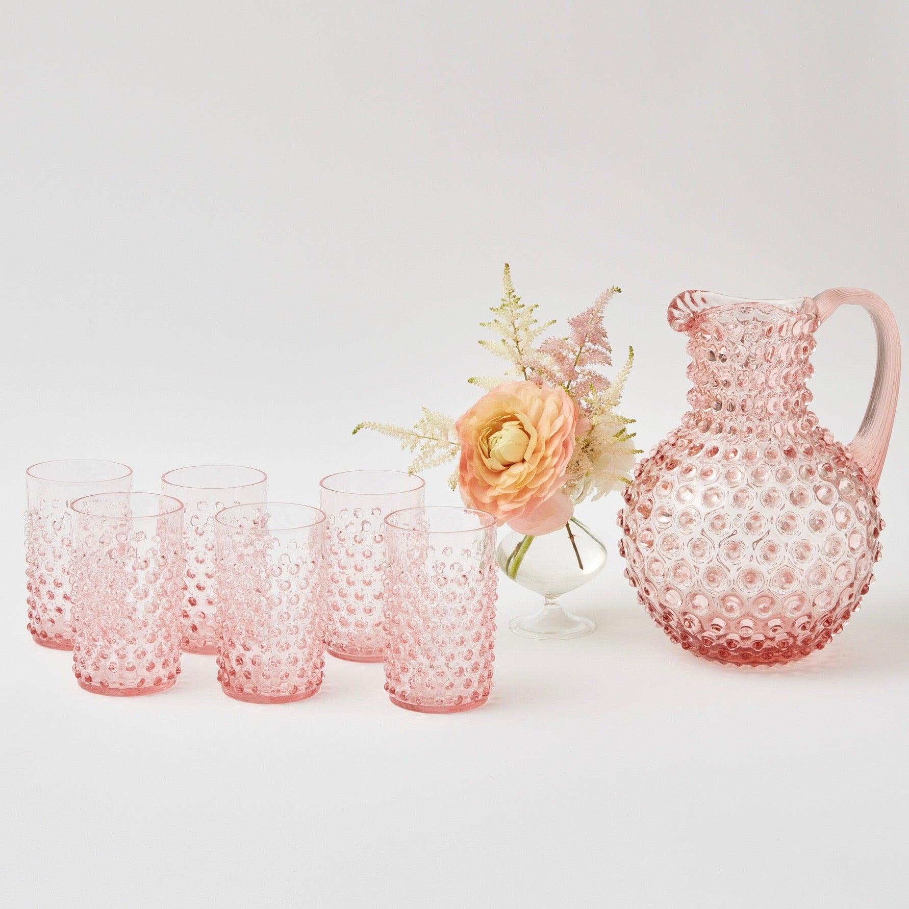 Rose Pink Hobnail Jug - Mrs. Alice