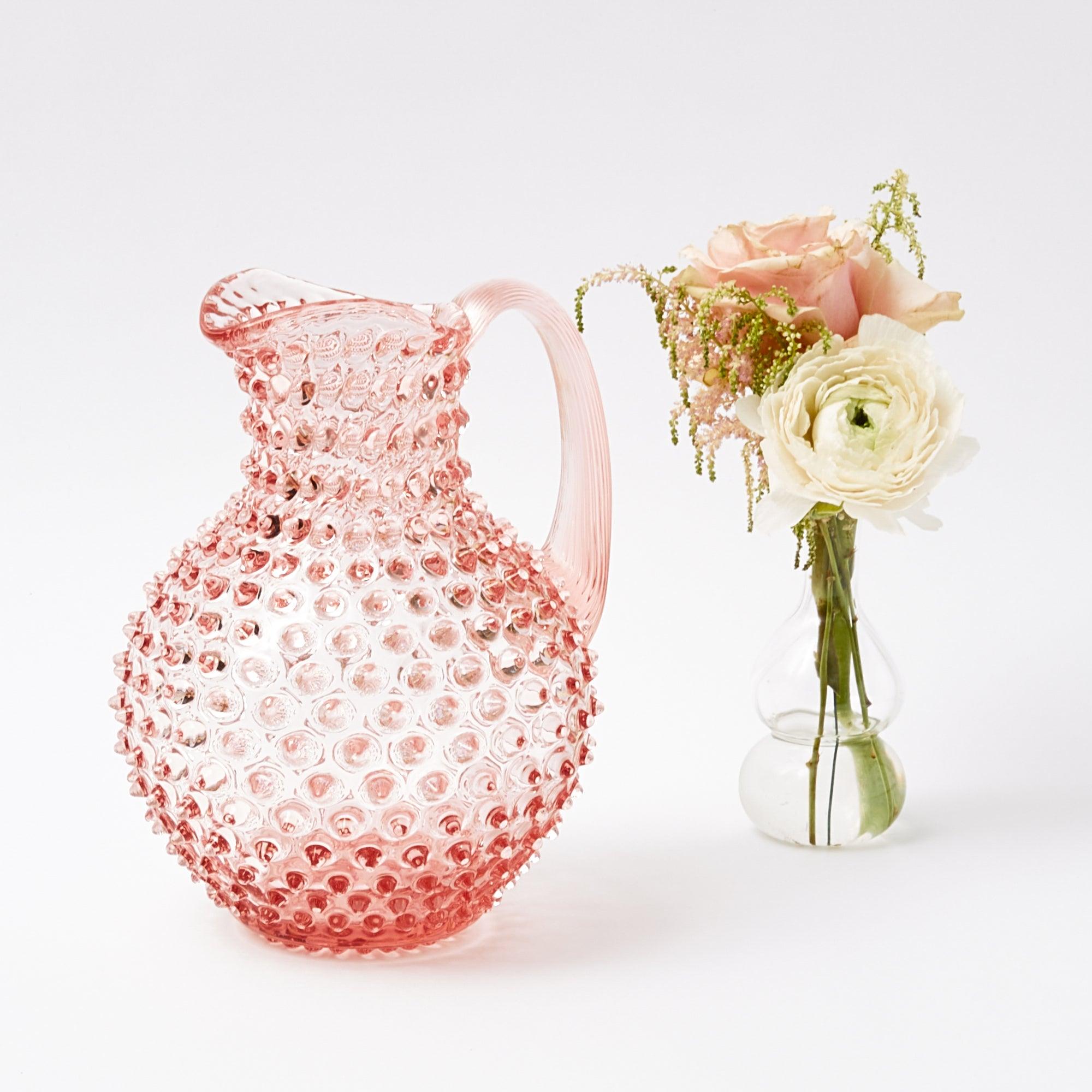 Rose Pink Hobnail Jug - Mrs. Alice