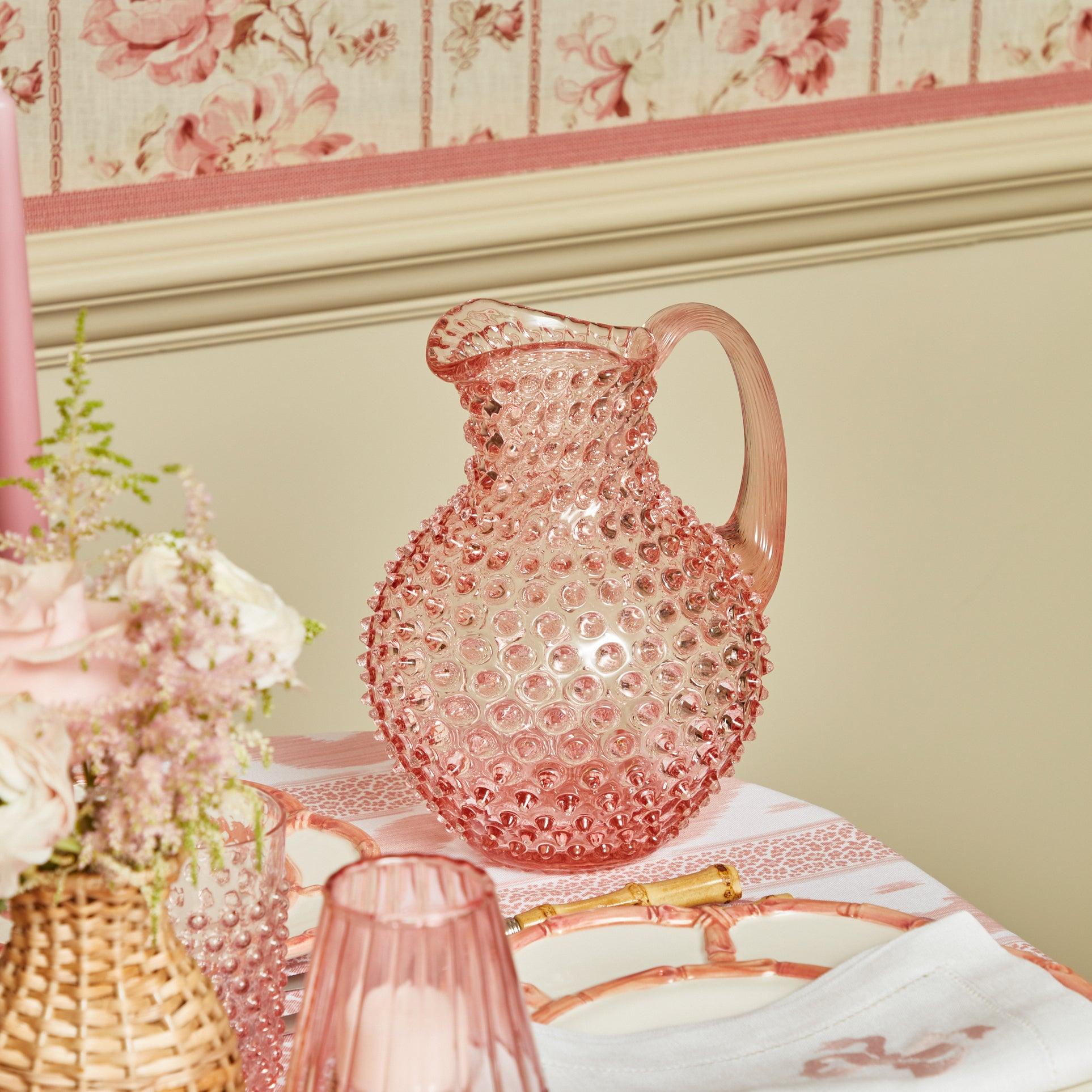 Rose Pink Hobnail Jug - Mrs. Alice