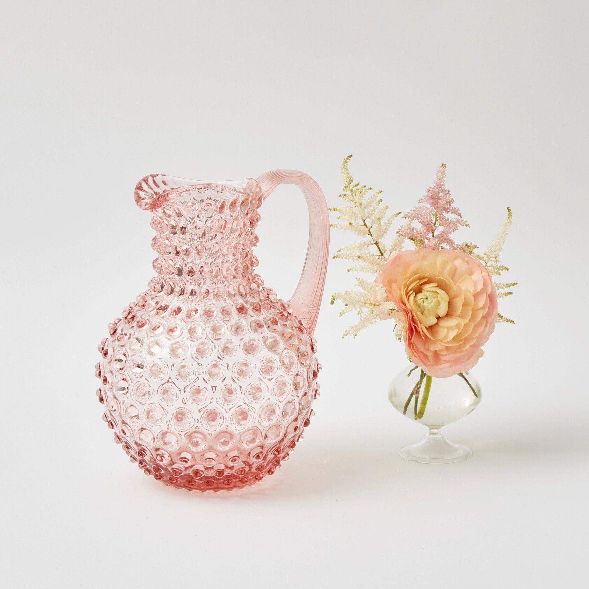 Rose Pink Hobnail Jug - Mrs. Alice