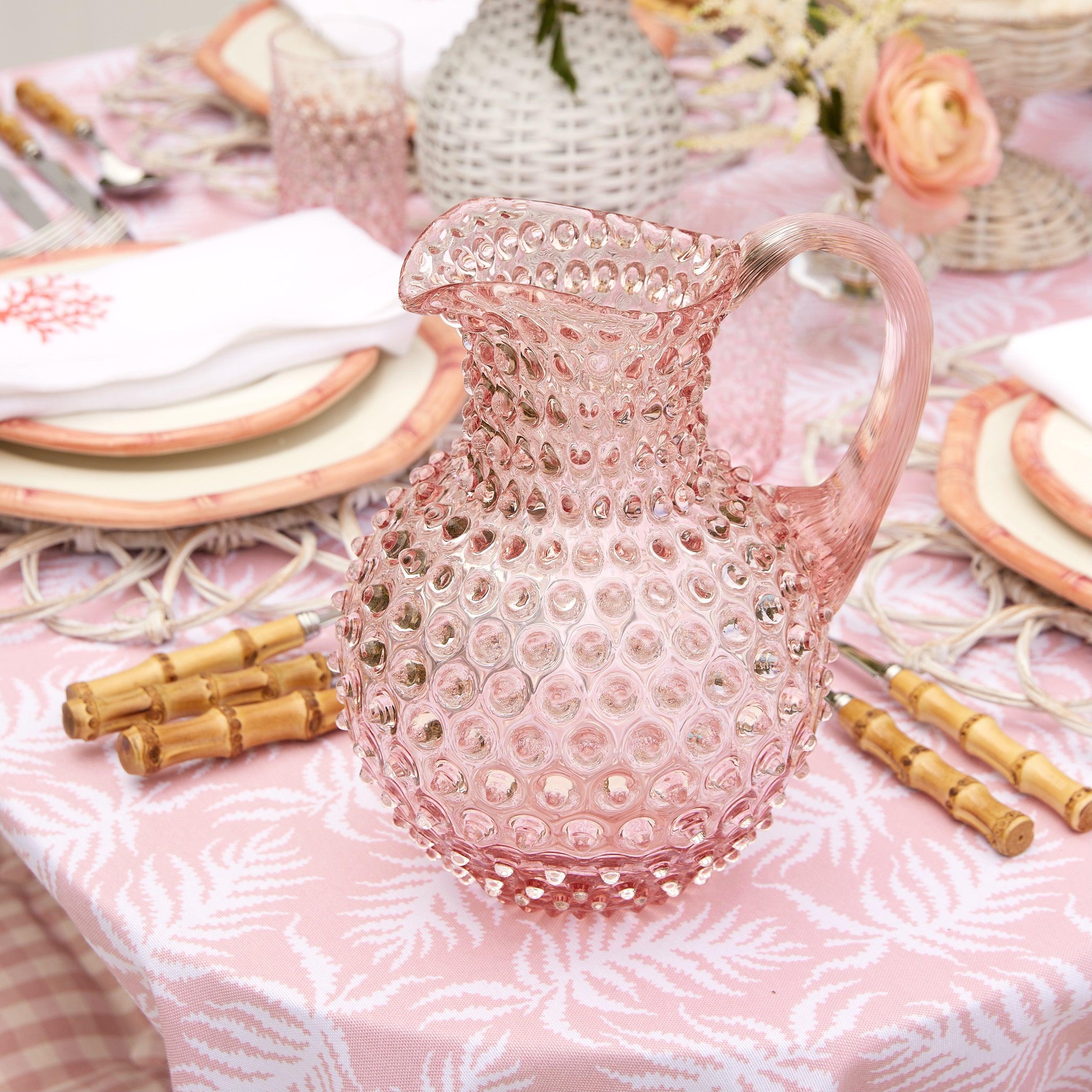 Rose Pink Hobnail Jug - Mrs. Alice