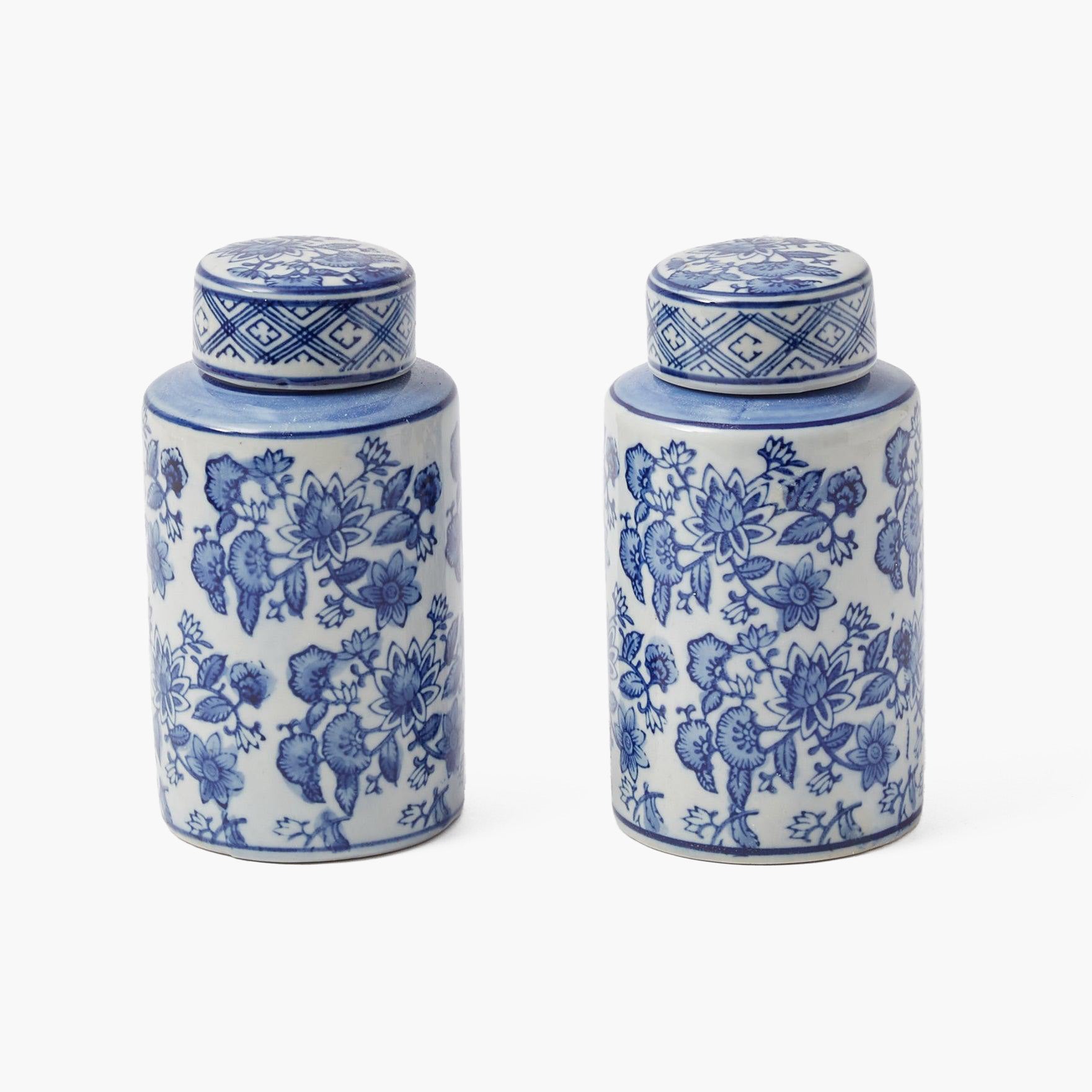 Round Chinoiserie Ginger Jars (Pair)