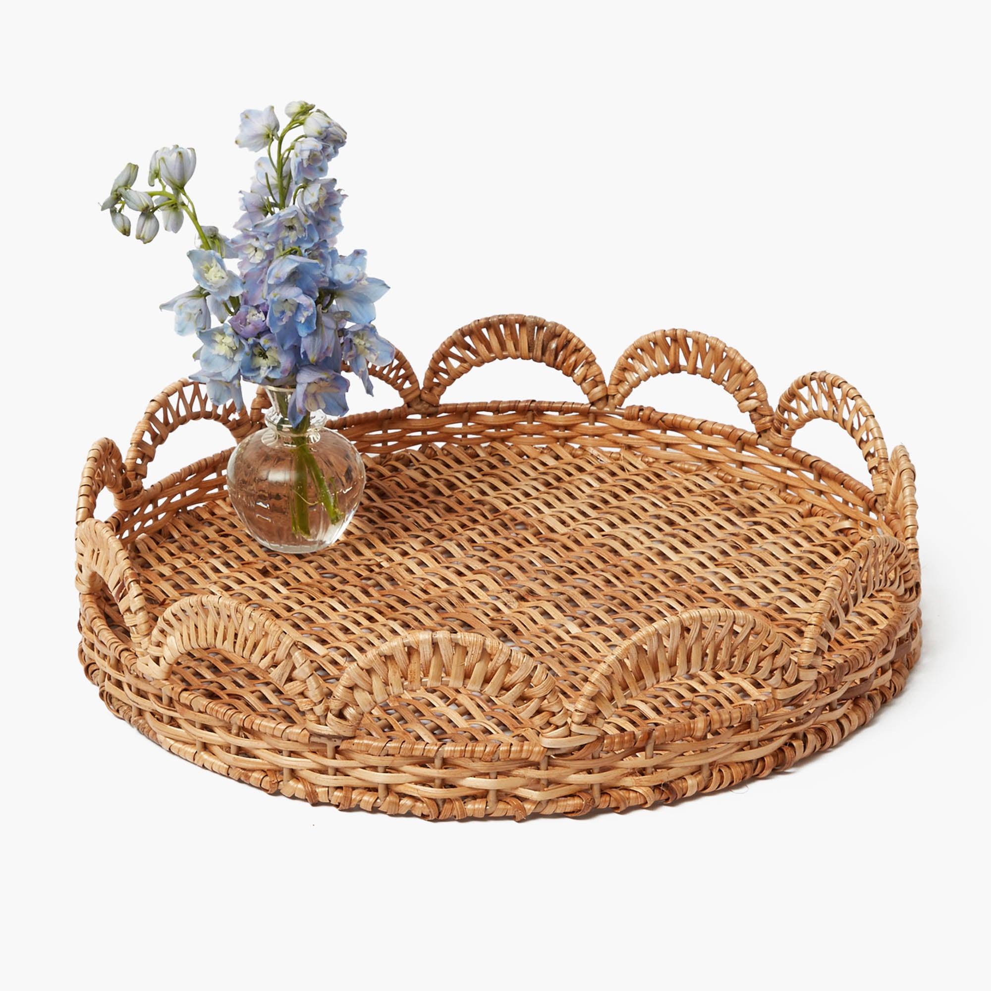 Elena Rattan Round Tray