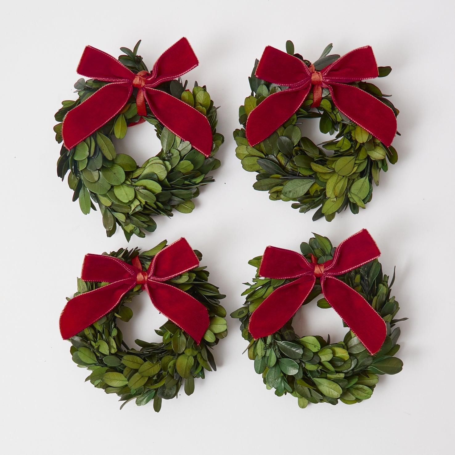 Ruby Red Velvet Mini Bows (Set of 4) - Mrs. Alice