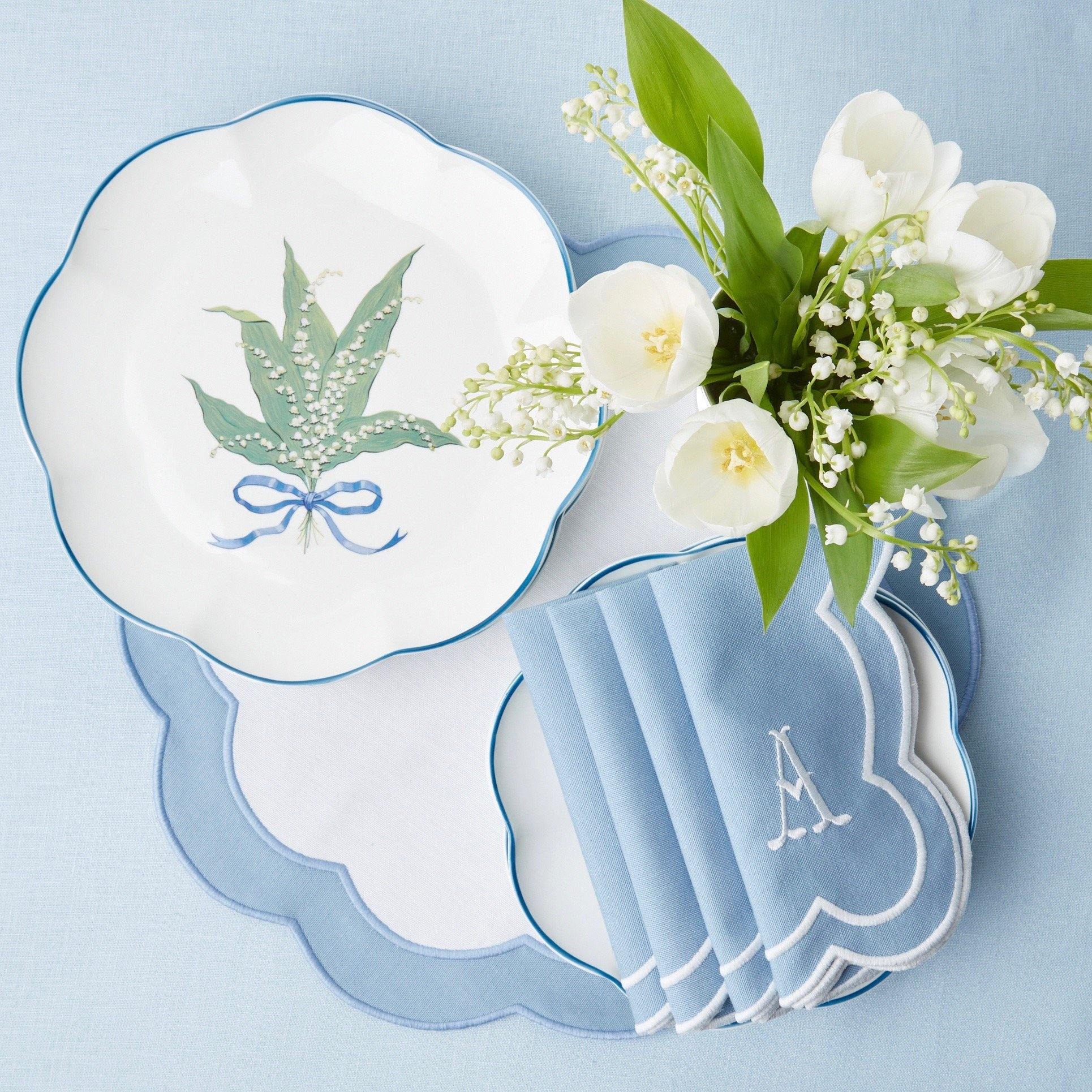 Scalloped Lily of the Valley Dinner Plate - Mrs. Alice