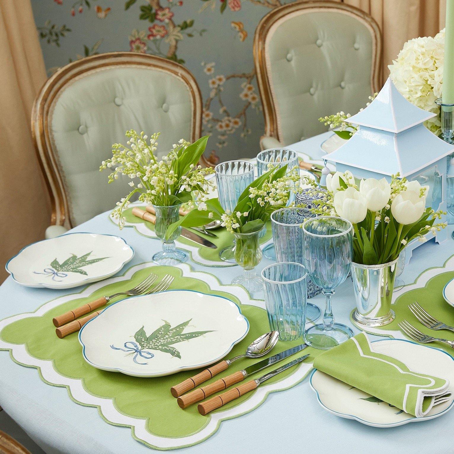 Scalloped Lily of the Valley Dinner Plate - Mrs. Alice