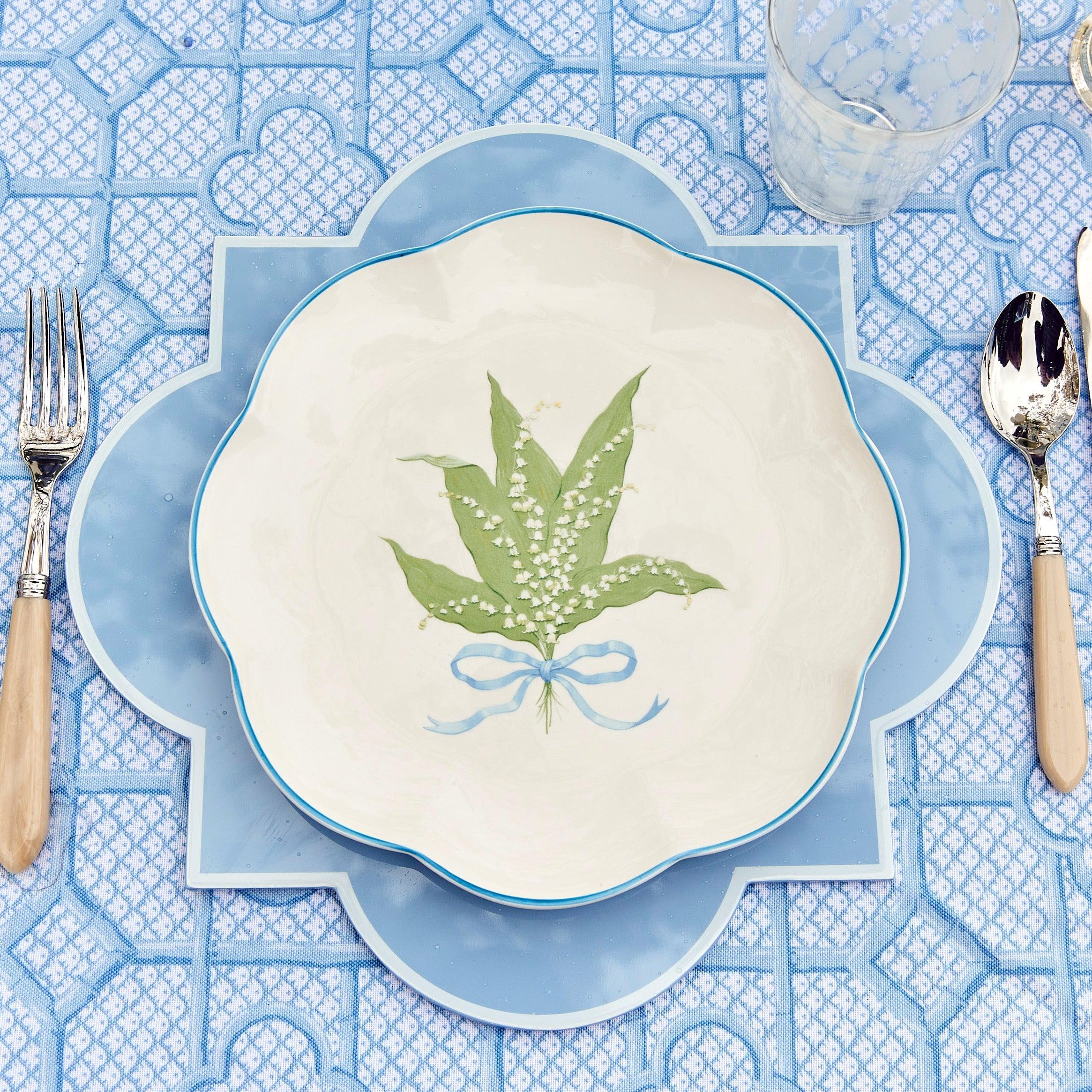 Scalloped Lily of the Valley Dinner Plate - Mrs. Alice