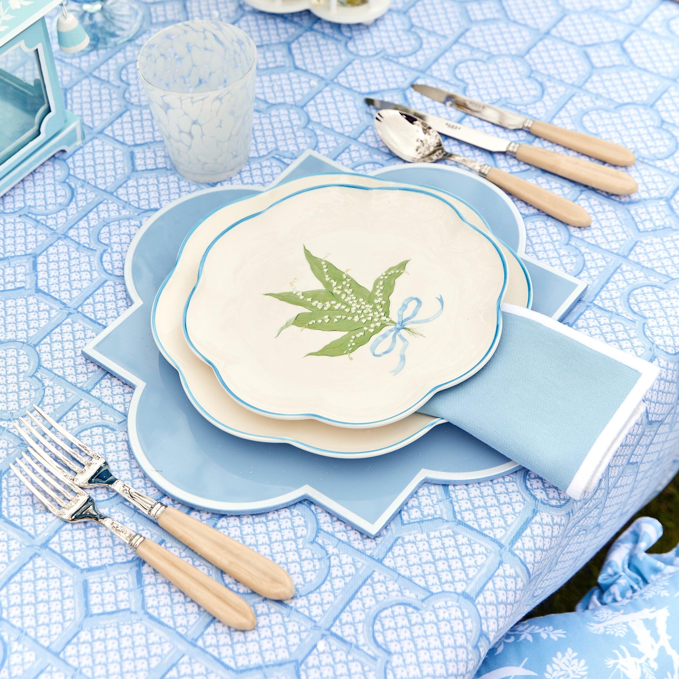 Scalloped Lily of the Valley Dinner Plate - Mrs. Alice