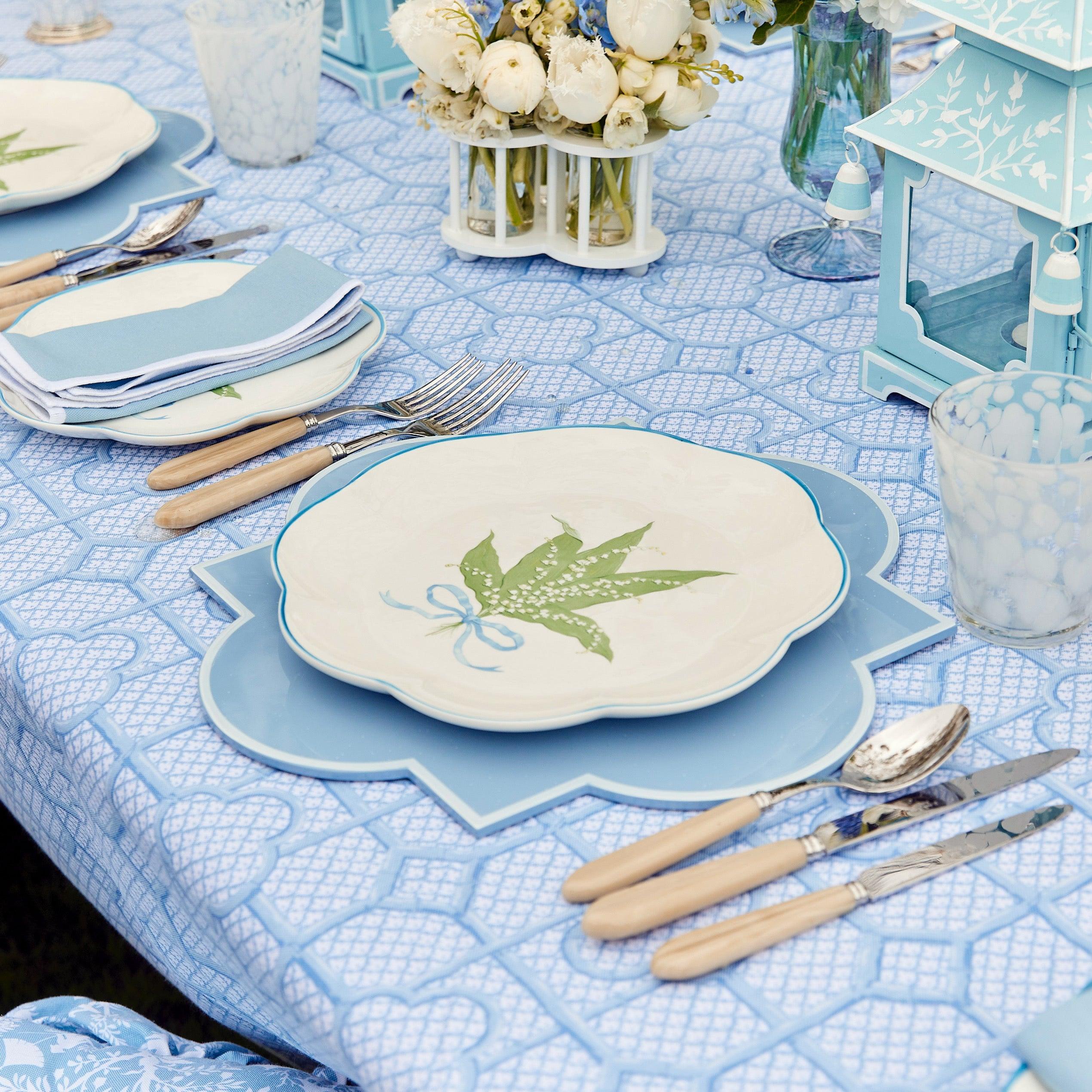 Scalloped Lily of the Valley Dinner Plate - Mrs. Alice