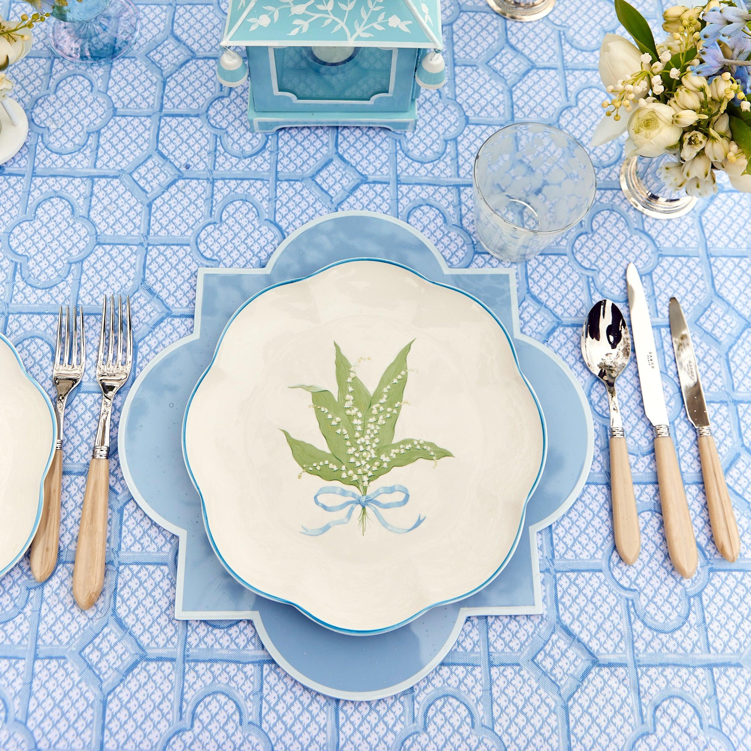 Scalloped Lily of the Valley Dinner Plate - Mrs. Alice