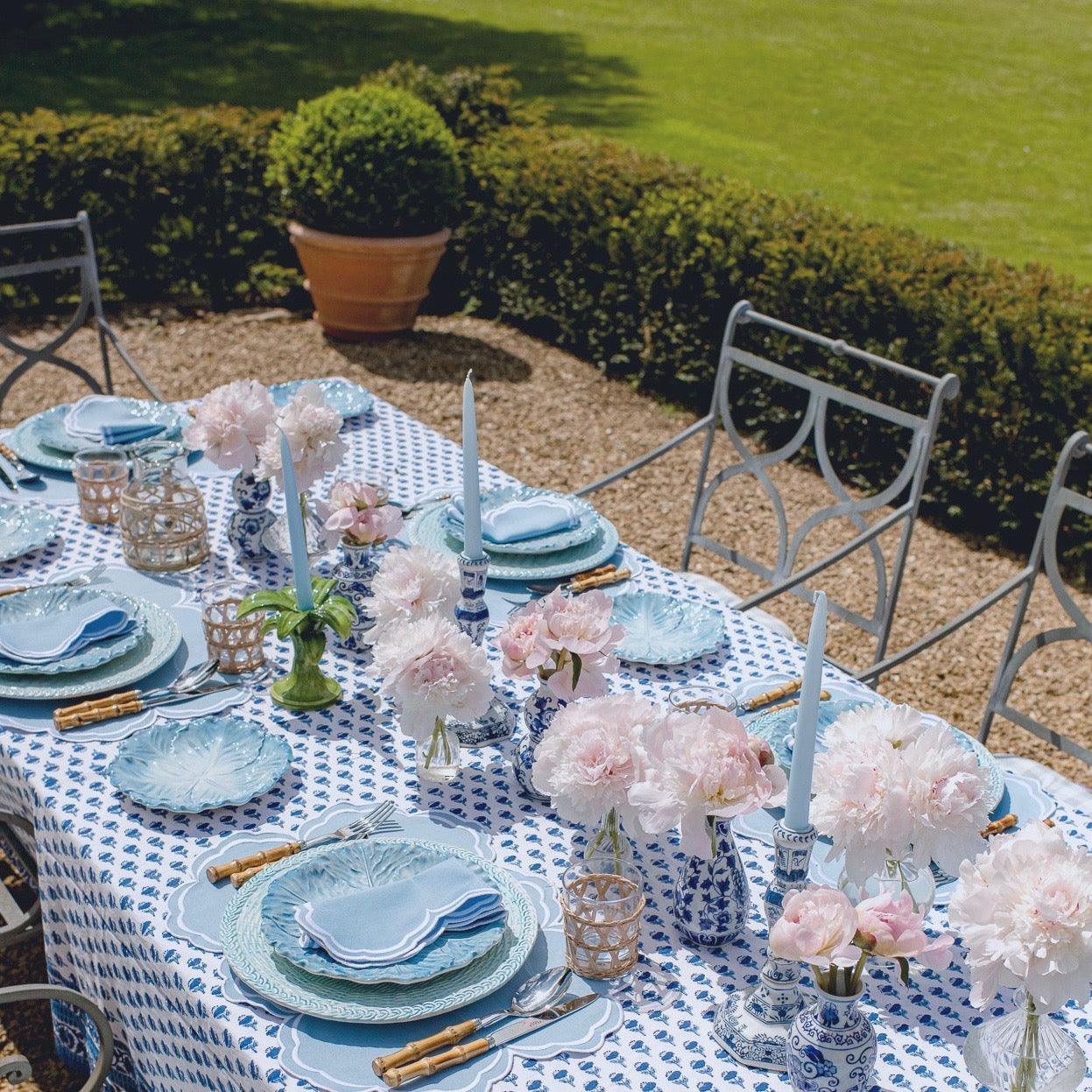 Serena Cornflower Blue Placemats & Napkins (Set of 4) - Mrs. Alice