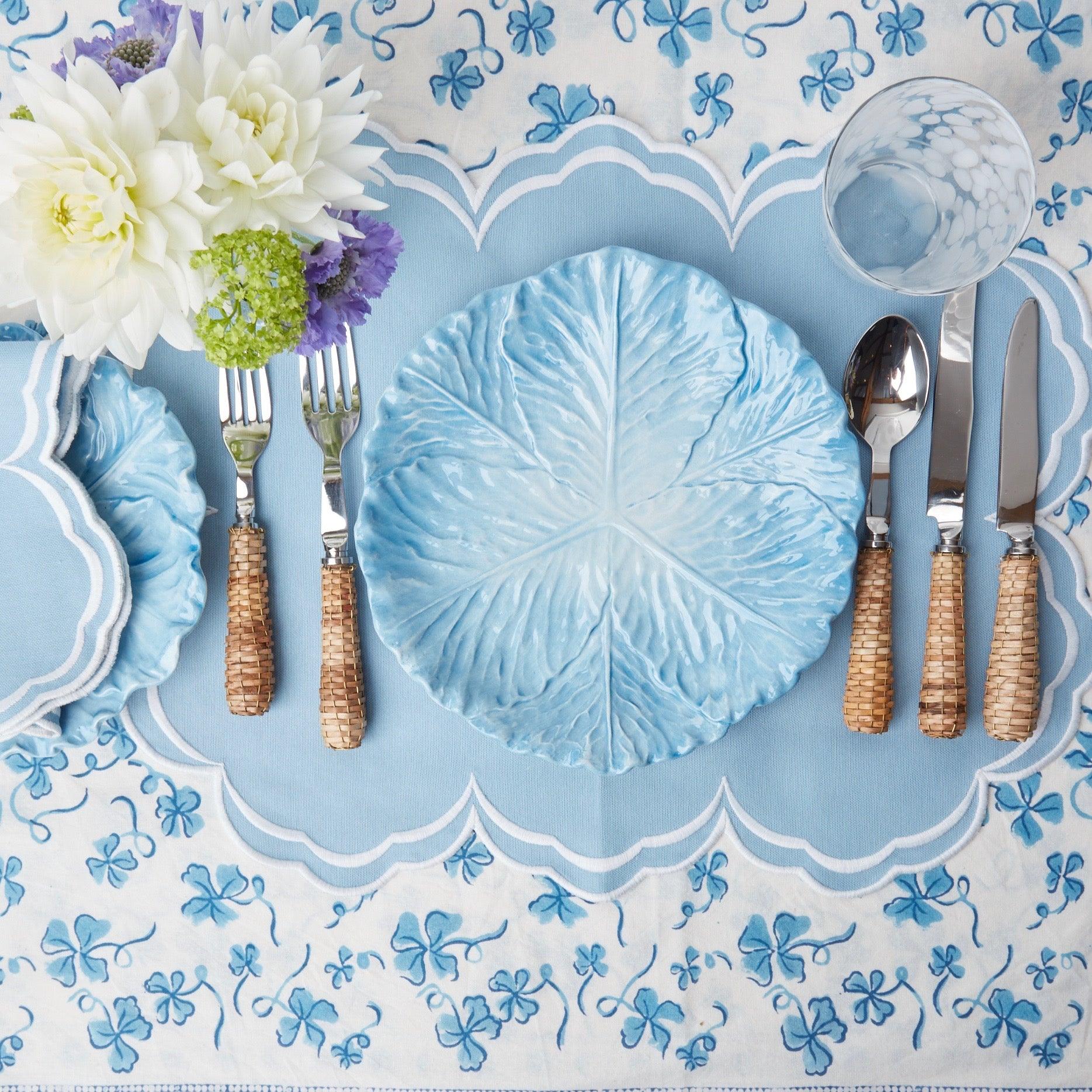 Serena Cornflower Blue Placemats & Napkins (Set of 4) - Mrs. Alice