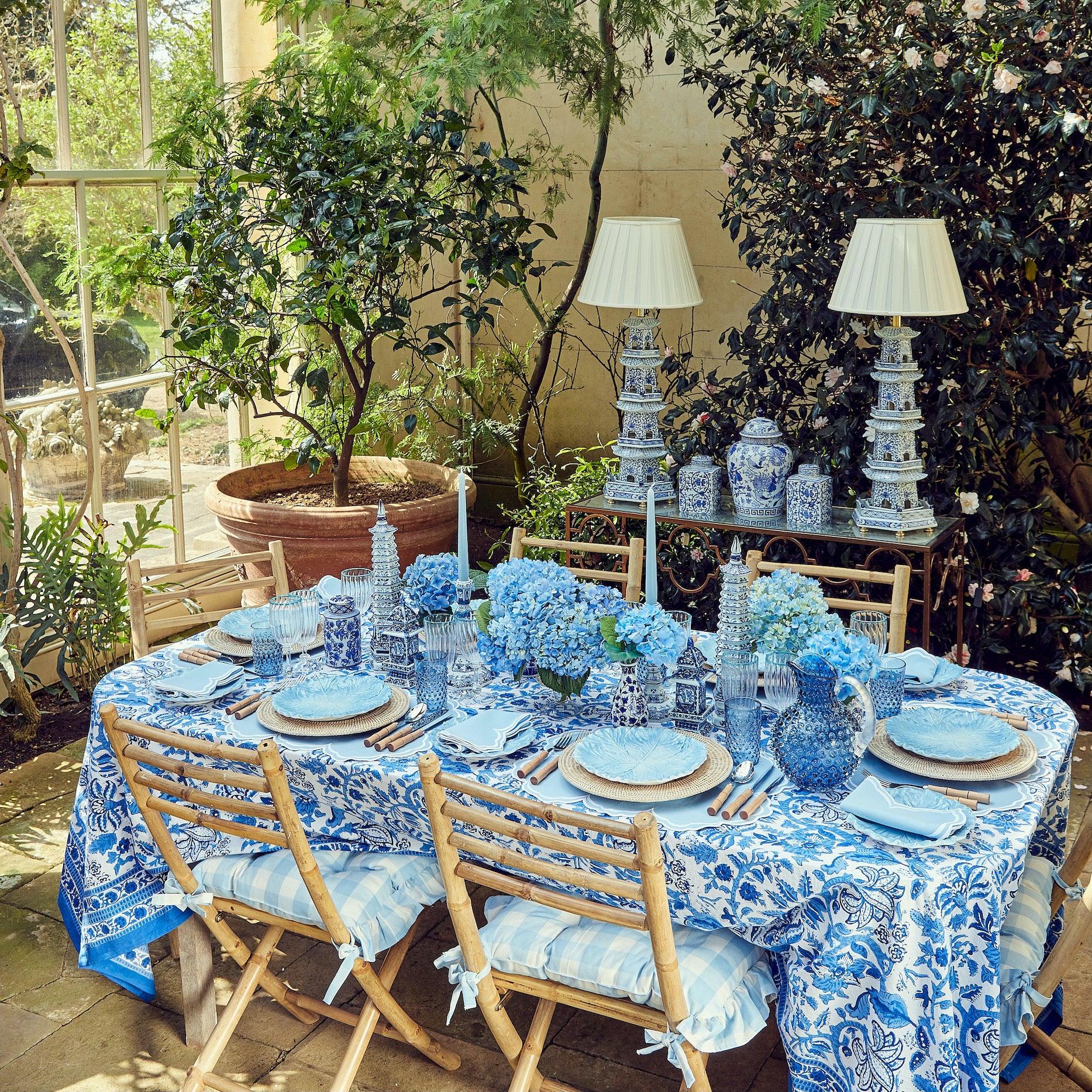 Serena Cornflower Blue Placemats & Napkins (Set of 4) - Mrs. Alice