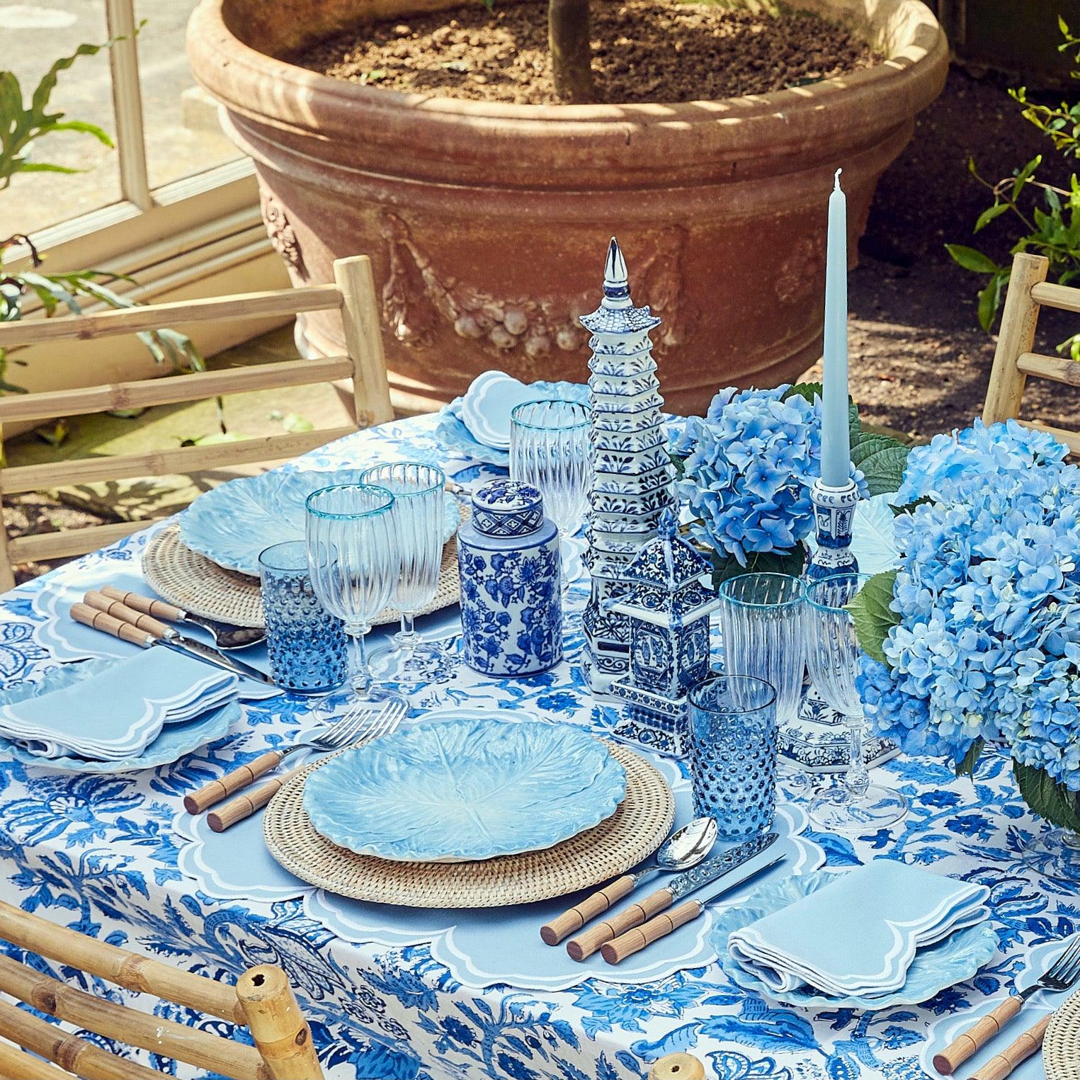 Serena Cornflower Blue Placemats & Napkins (Set of 4) - Mrs. Alice