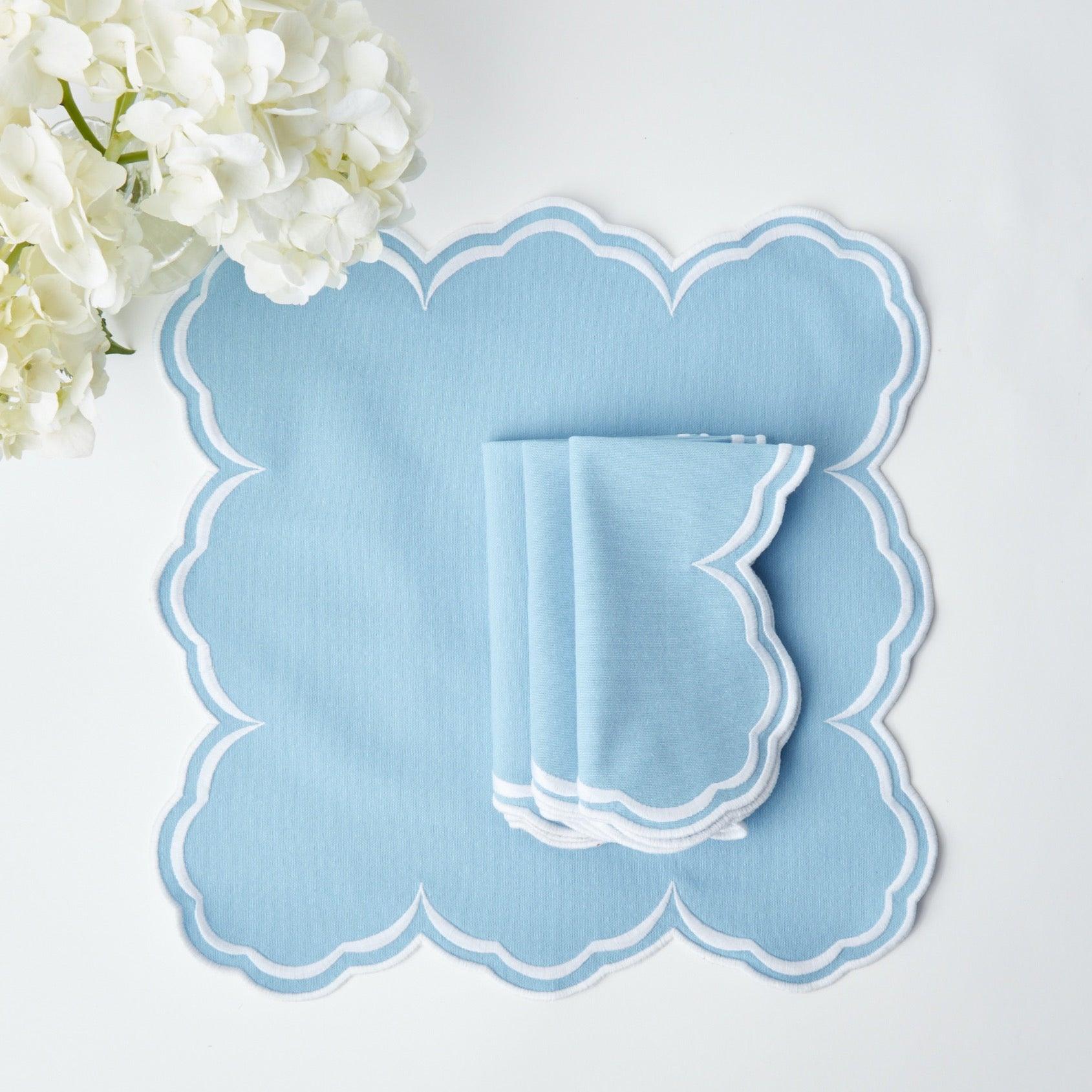 Serena Cornflower Blue Placemats & Napkins (Set of 4) - Mrs. Alice