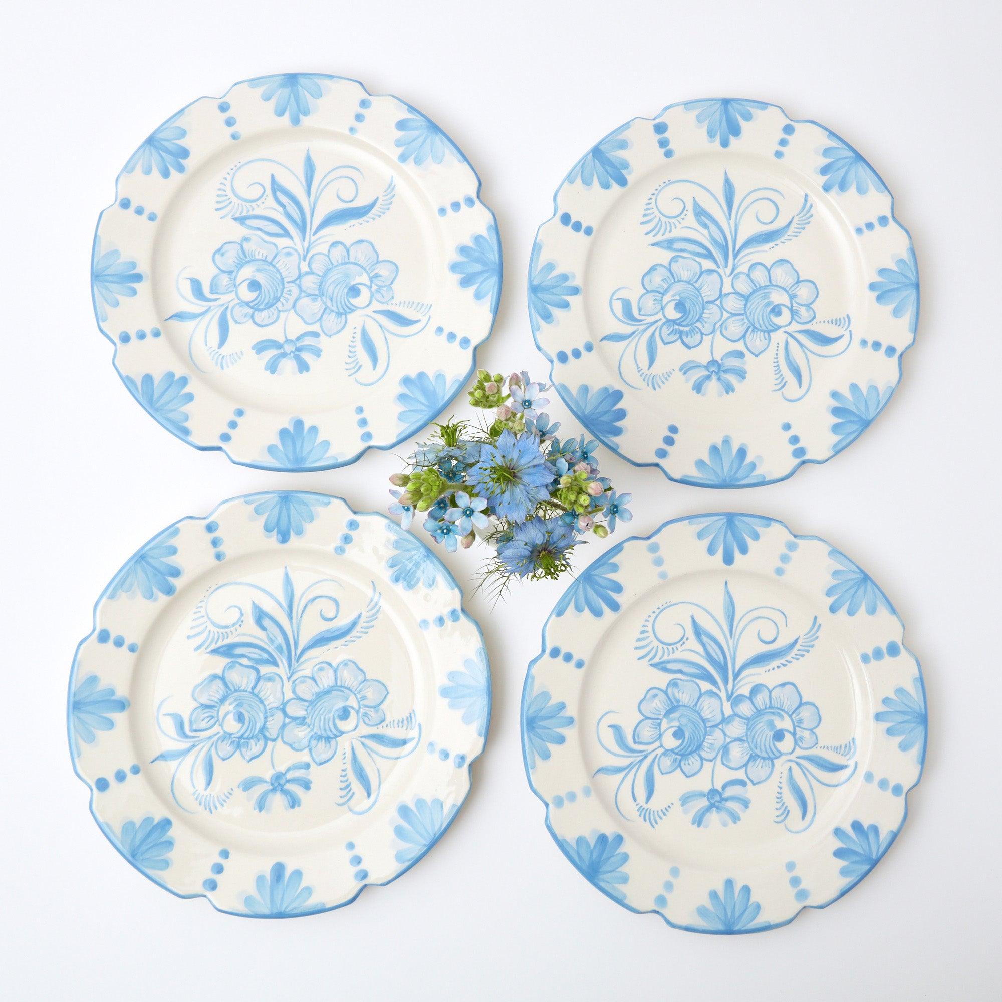 Seville Blue Gardênia Dinner Plate (set of 4) - Mrs. Alice