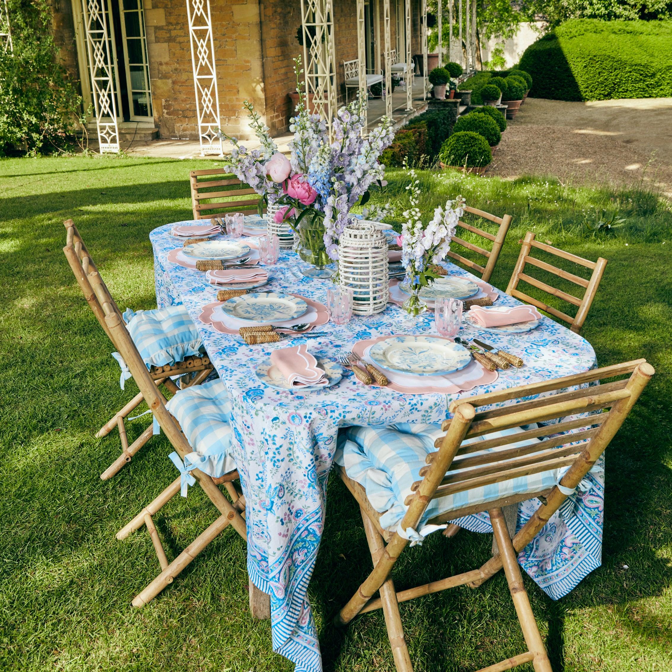 Seville Blue Gardênia Dinner Plate (set of 4) - Mrs. Alice