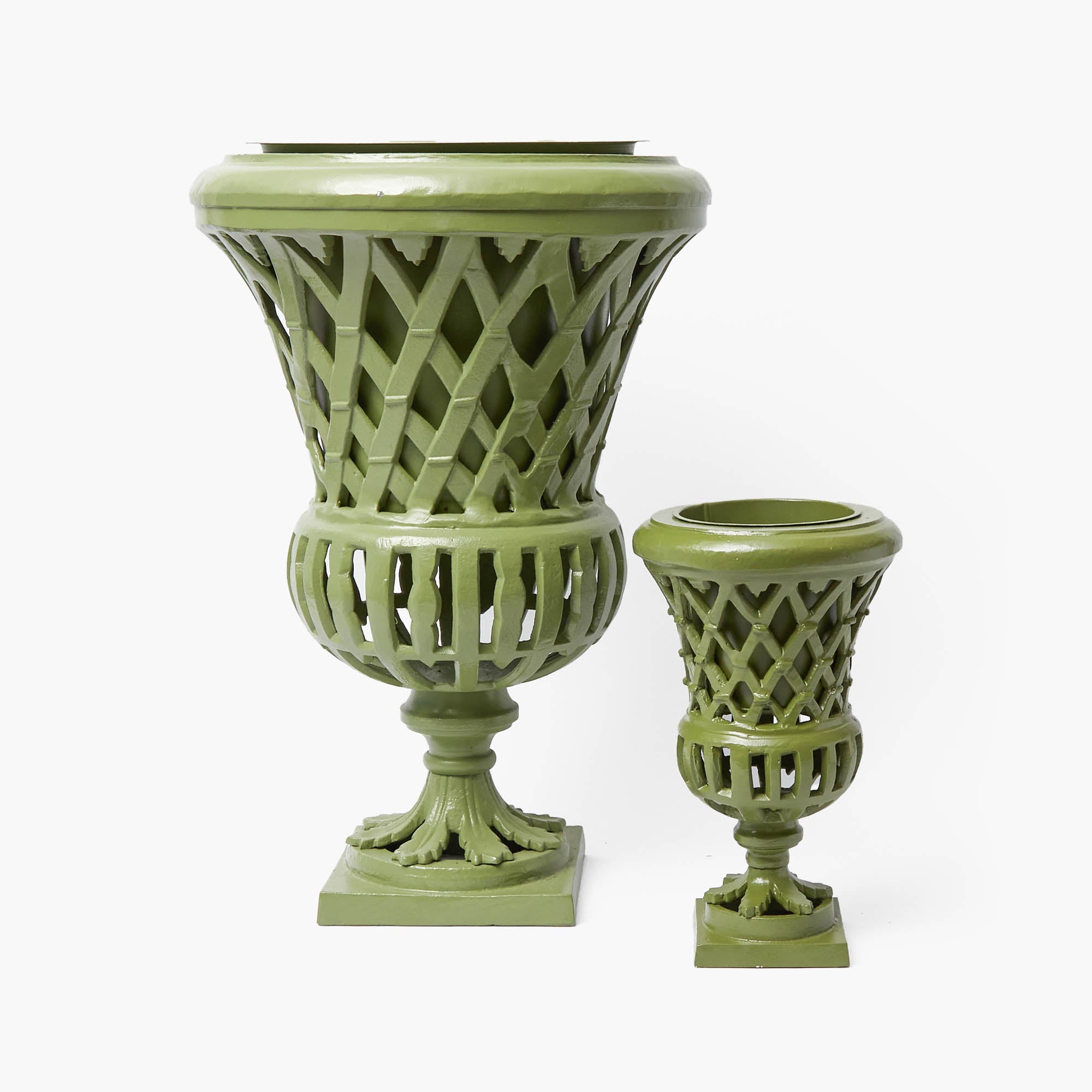 Small Adelaide Green Lattice Urn