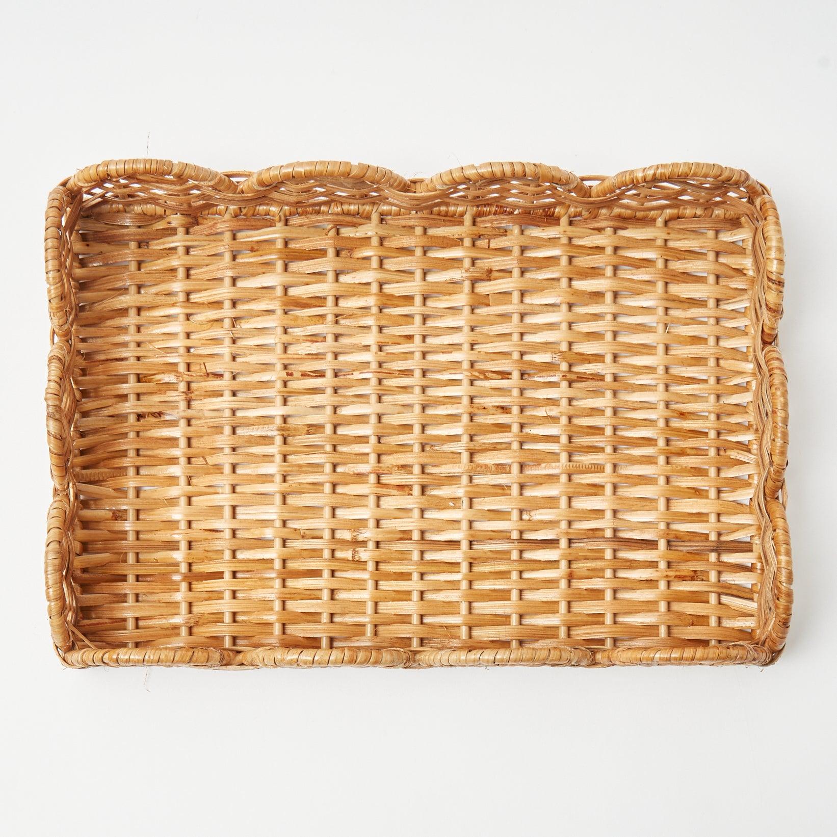 Small Scalloped Rattan Tray - Mrs. Alice