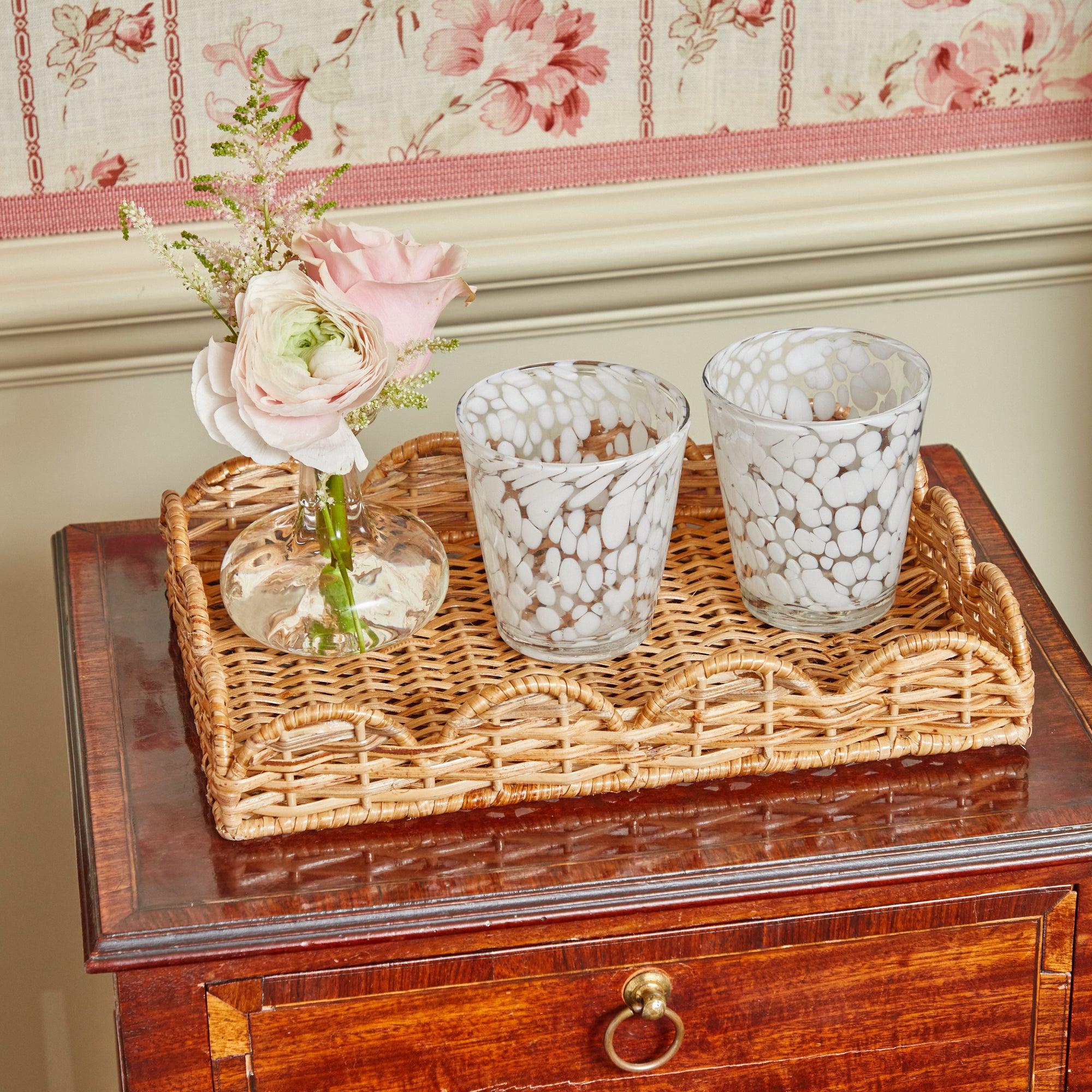 Small Scalloped Rattan Tray - Mrs. Alice