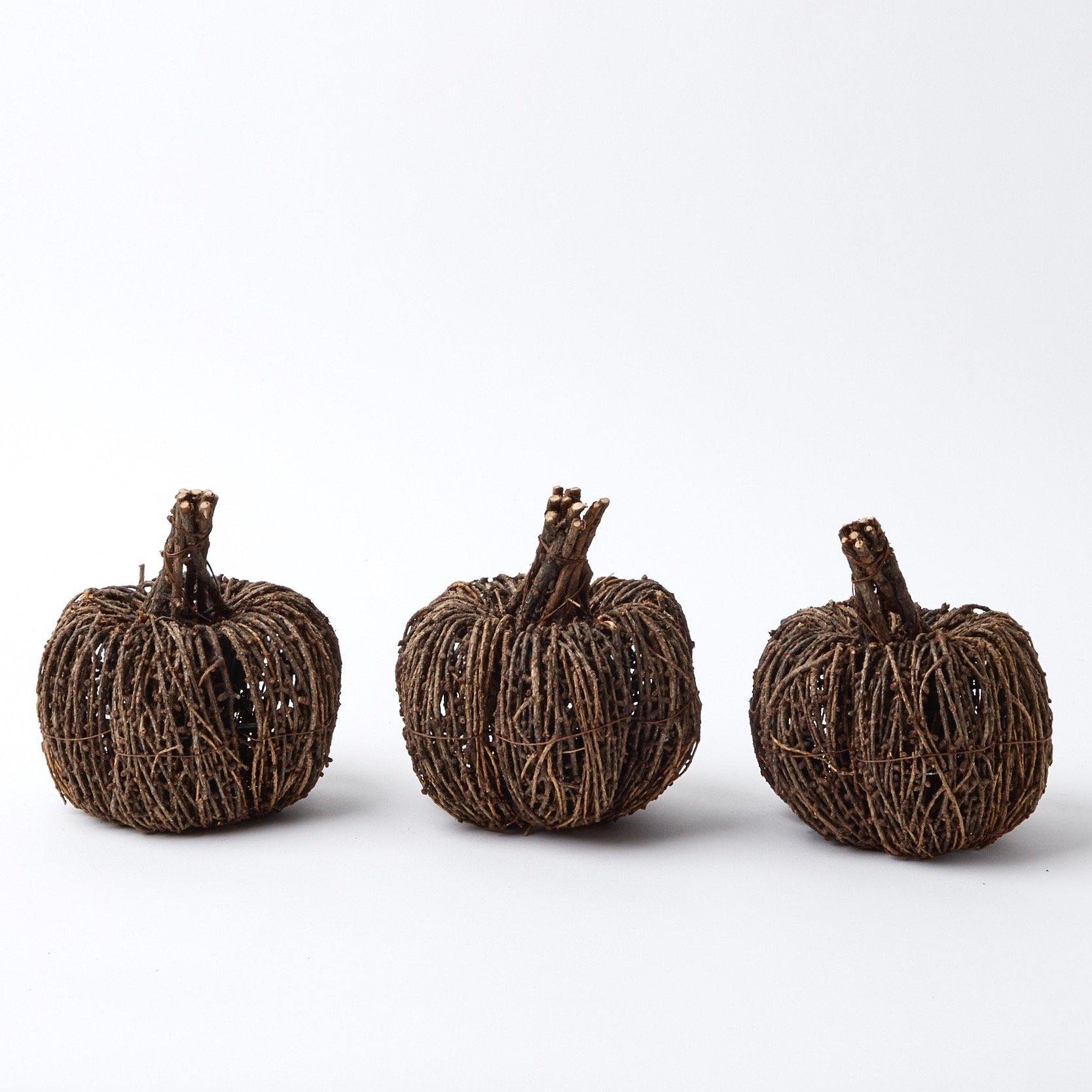 Small Wicker Pumpkin Trio - Mrs. Alice