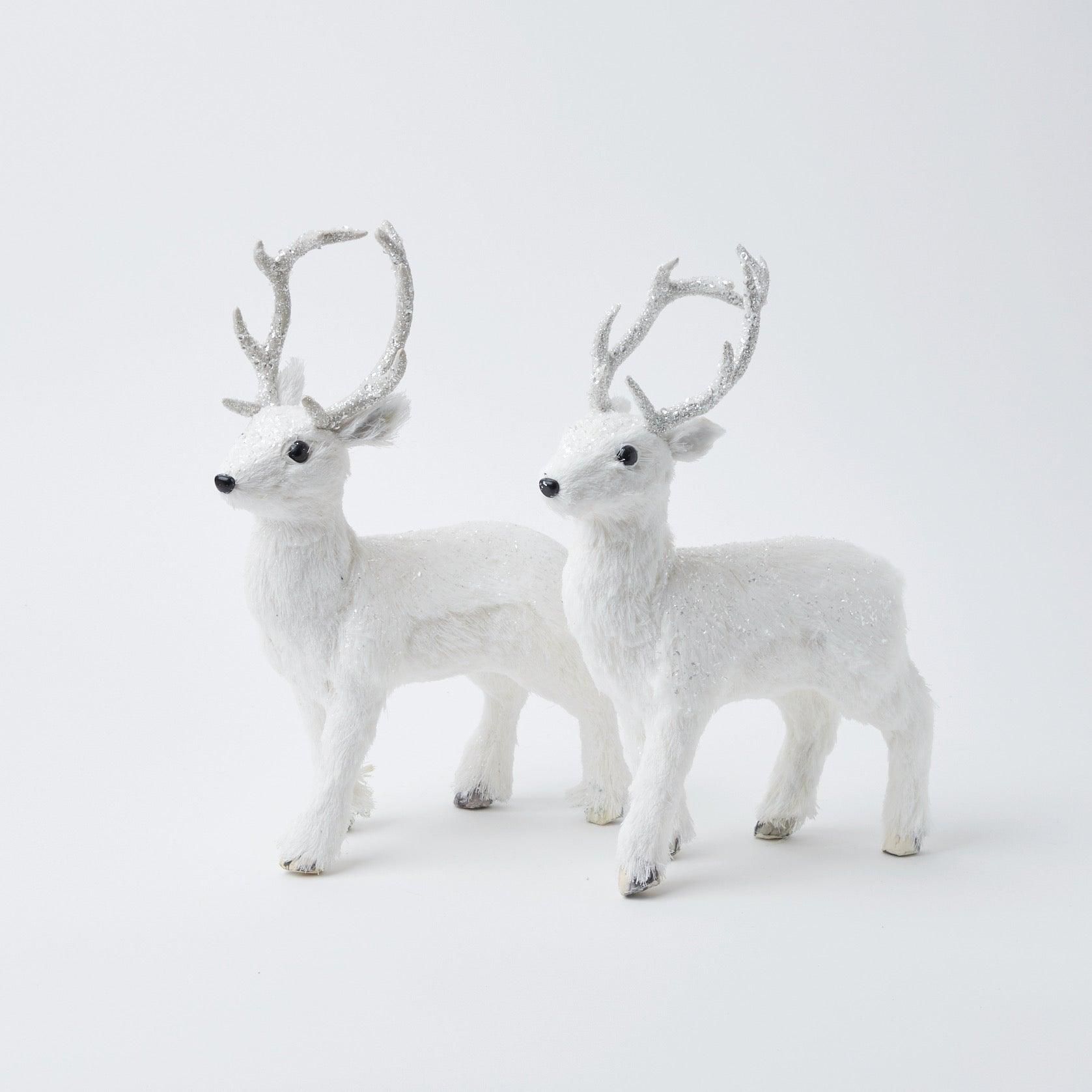 Snow White Glitter Reindeer (Pair) - Mrs. Alice