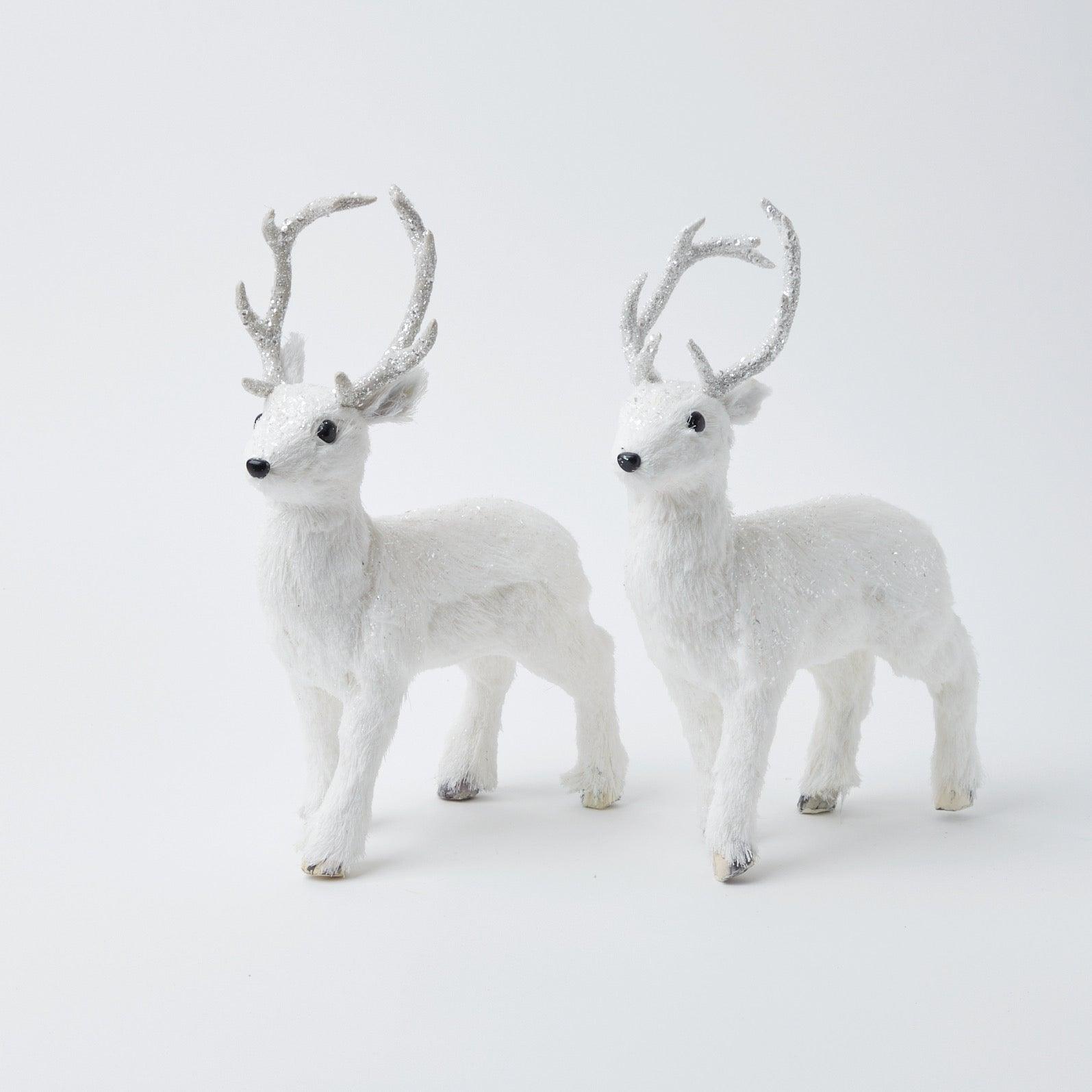 Snow White Glitter Reindeer (Pair) - Mrs. Alice