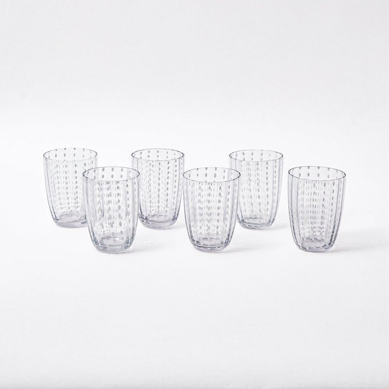 Classic Touch Set of 6 Water Glasses with Gold Reflection