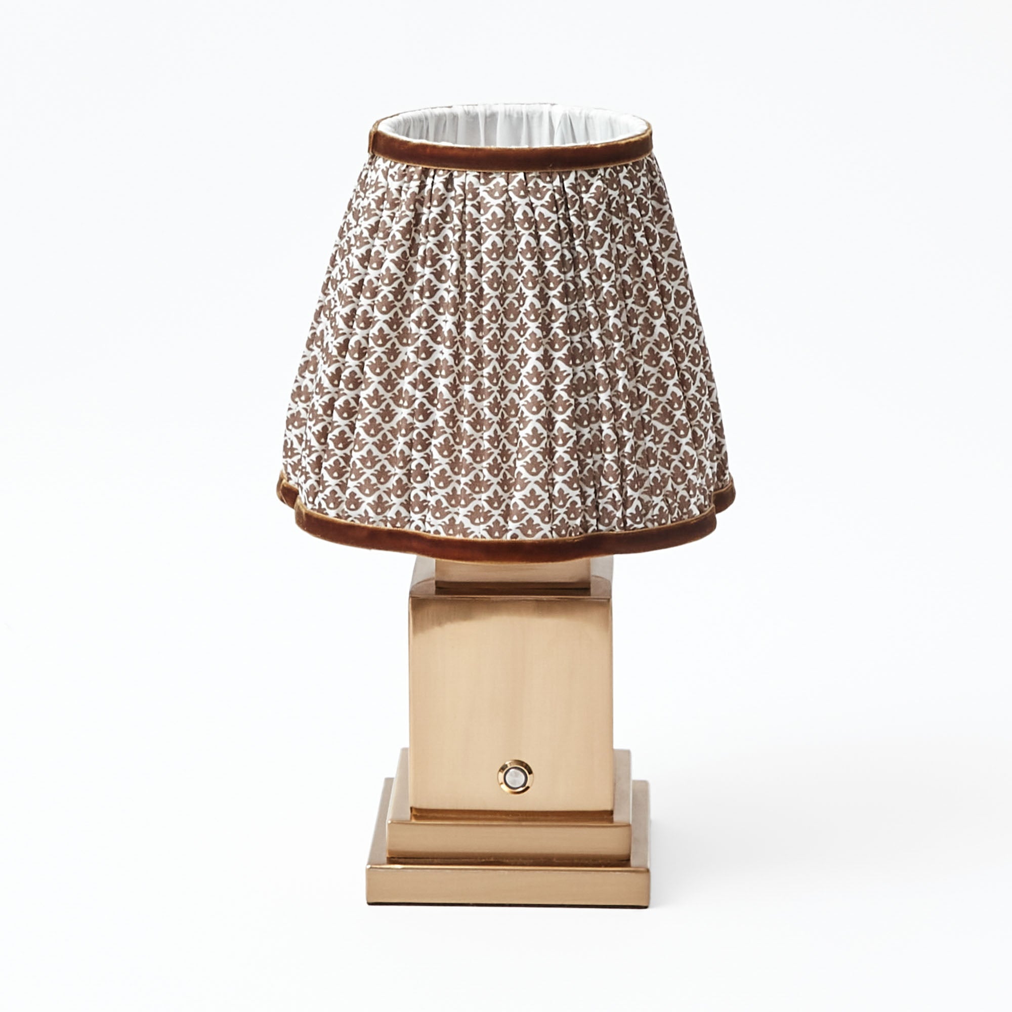 Rechargeable Lamp with Chocolate Lotus Shade (18cm)