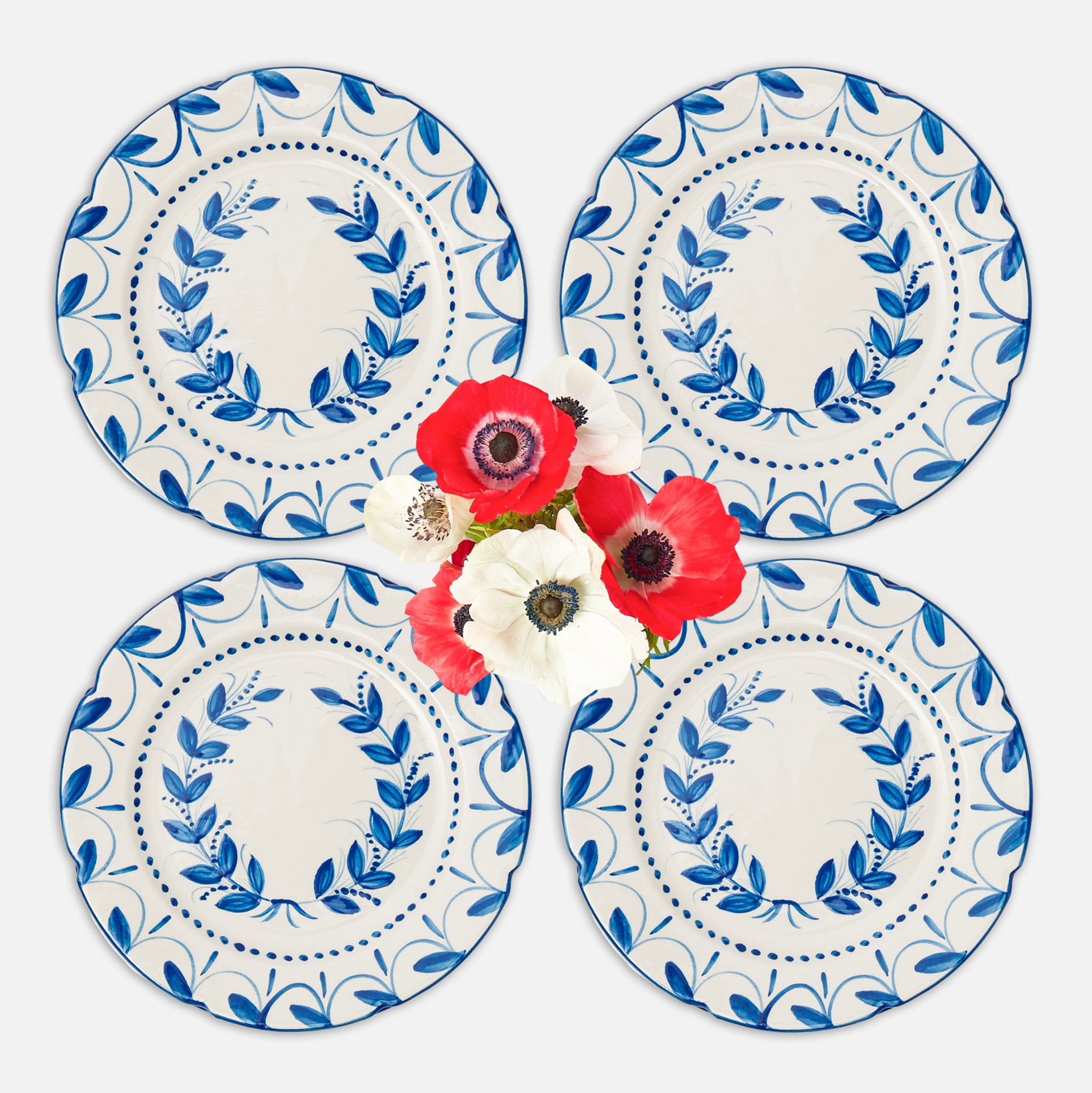 Elizabeth Blue Garland Starter Plates (Set of 4)