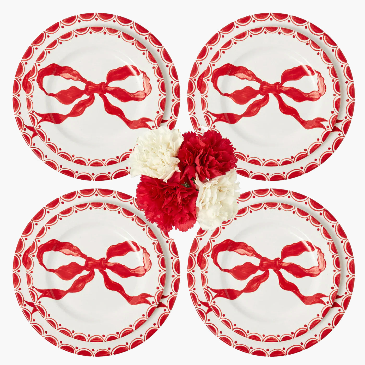 Marilyn Red Bow Dinner & Starter Plates (Set of 8)