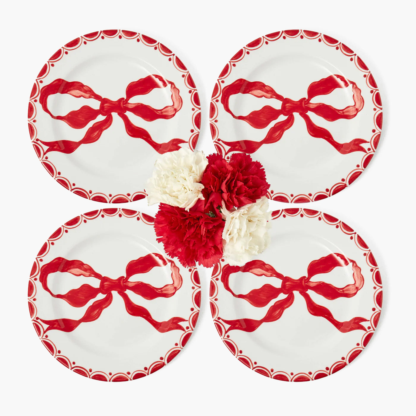 Marilyn Red Bow Starter Plates (Set of 4)