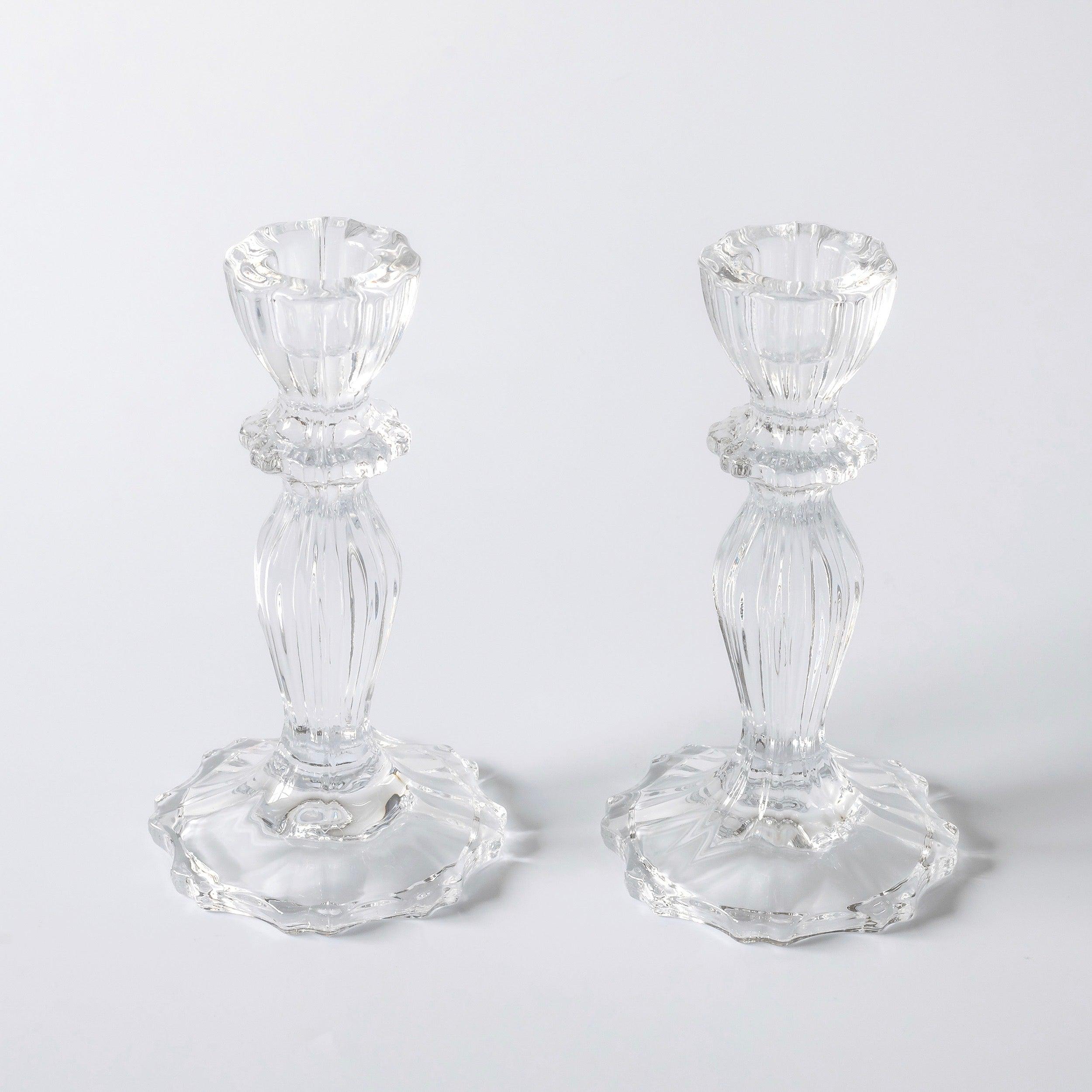 Tall Lace Edge Candle Holders (Pair) - Mrs. Alice