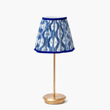 Tall Rechargeable Lamp with Cobalt Ikat Shade (18cm)