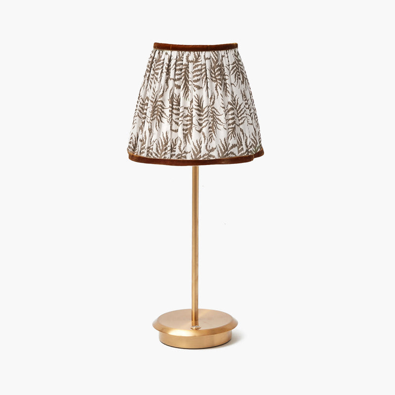 Tall Rechargeable Lamp with Chocolate Fern Shade (18cm)