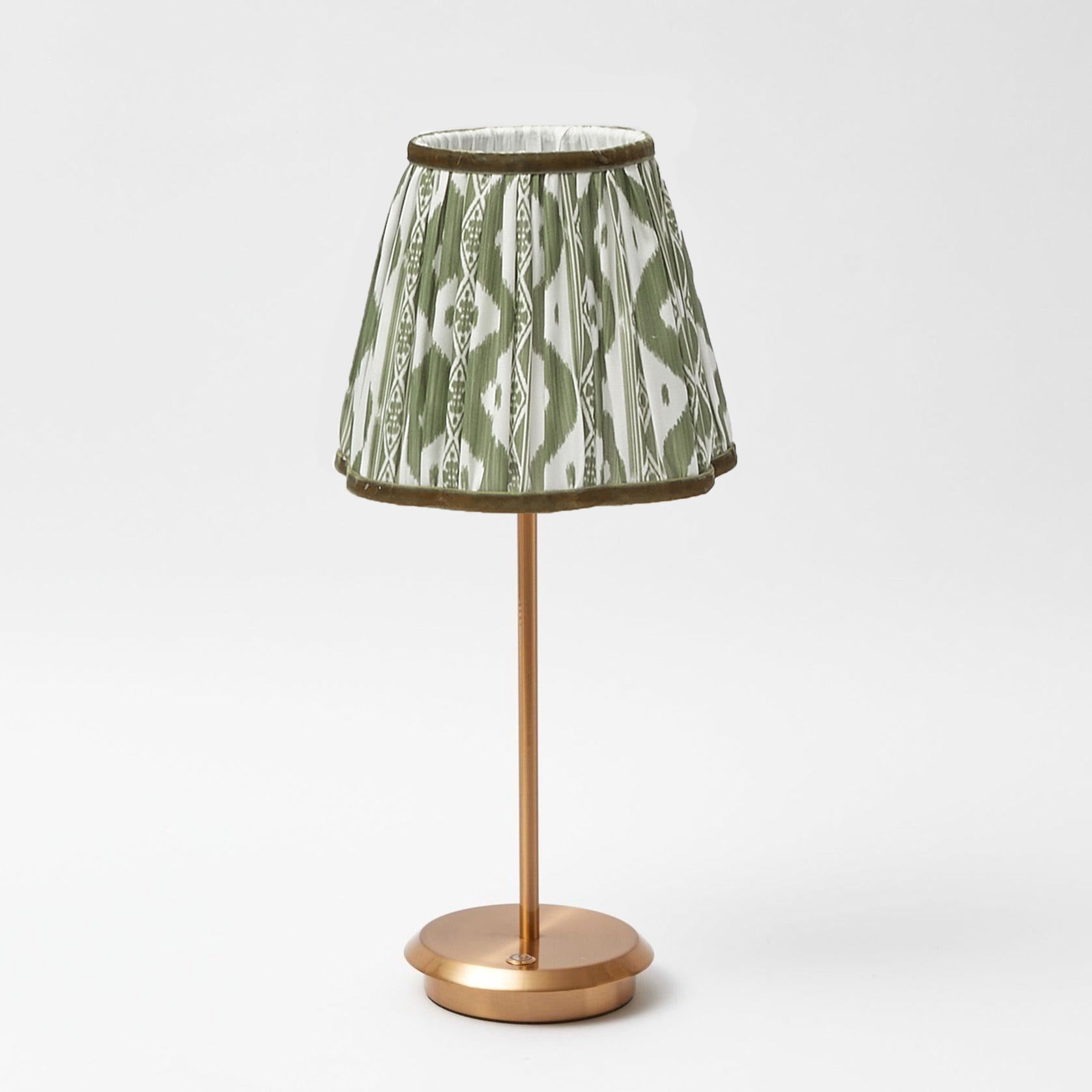 Add a touch of elegance to your interior with the Tall Rechargeable Table Lamp Stand, ideal for infusing your space with the captivating charm of the soothing olive lampshade.