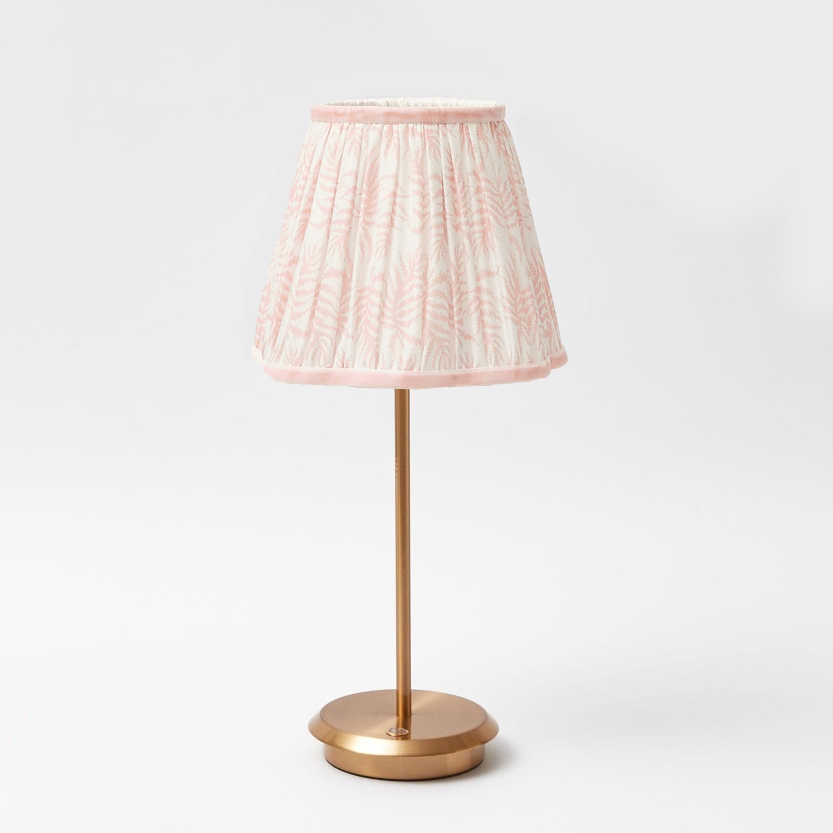 Tall Rechargeable Lamp with Pink Fern Shade (18cm)