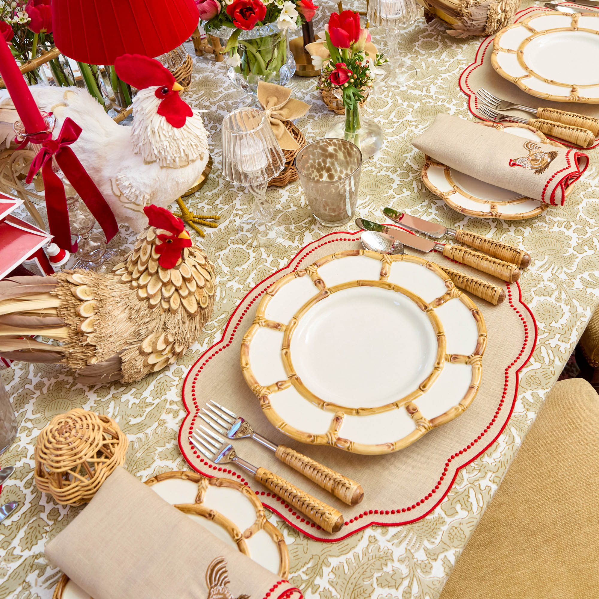 Petal Bamboo Ceramic Dinner Plate