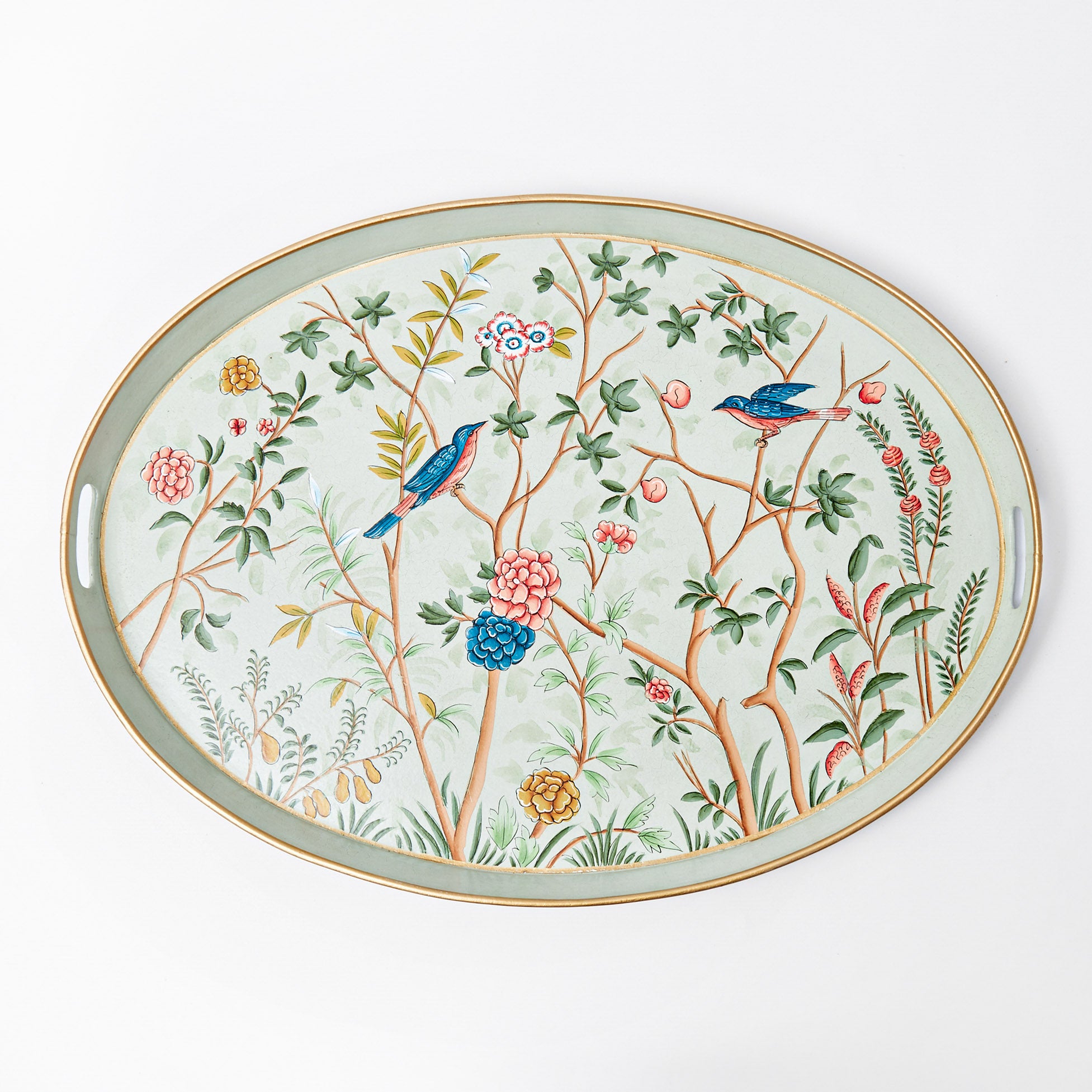 Chinoiserie Tole Oval Tray