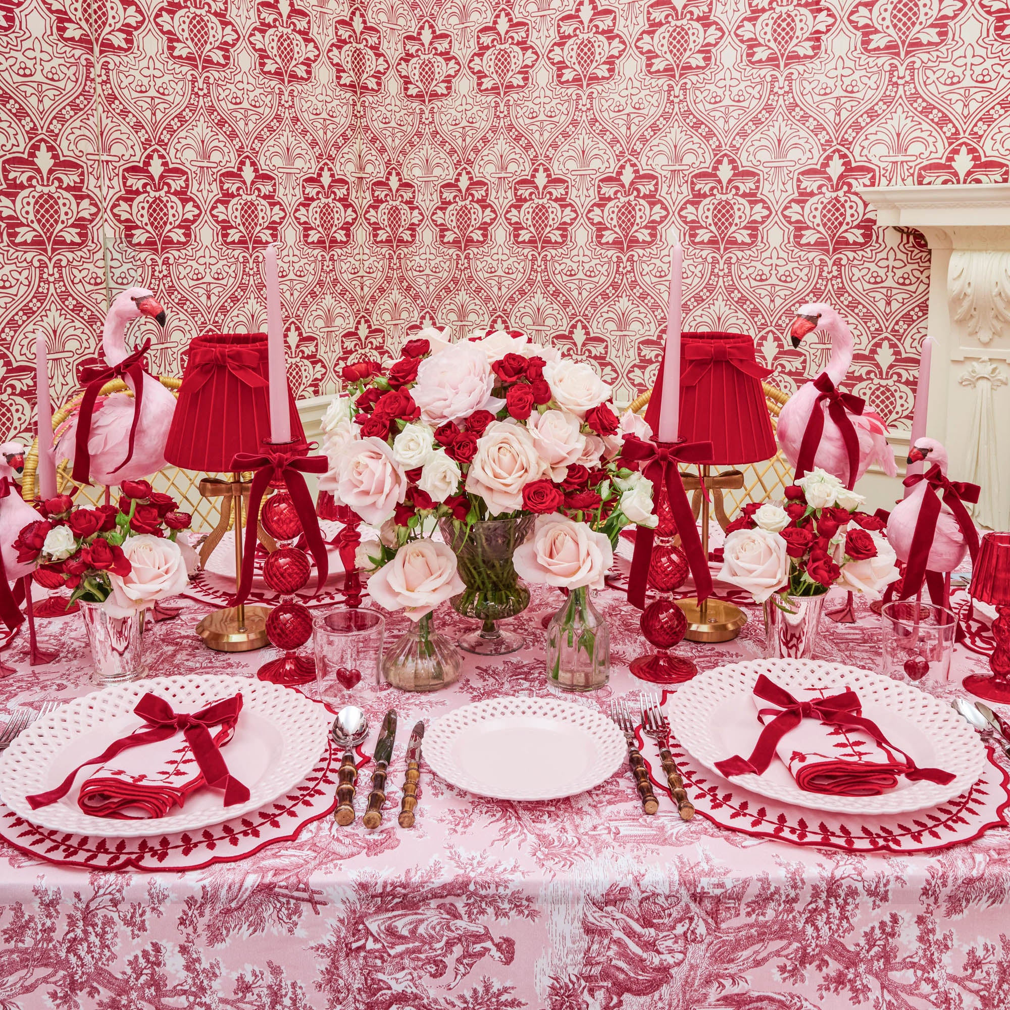 Pink Basketweave Dinner Plate