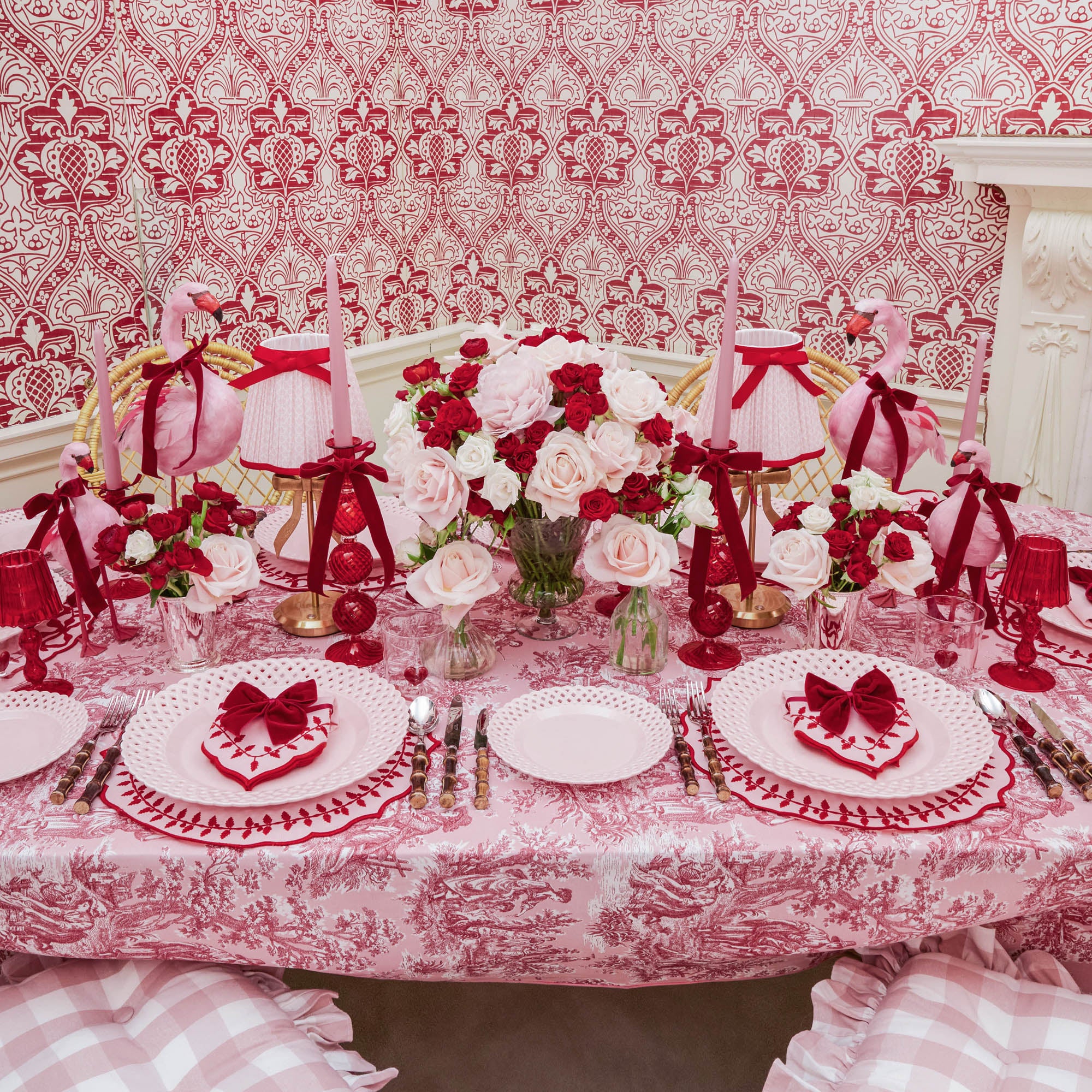 Ruby Red Velvet Napkin Bows (Set of 4)