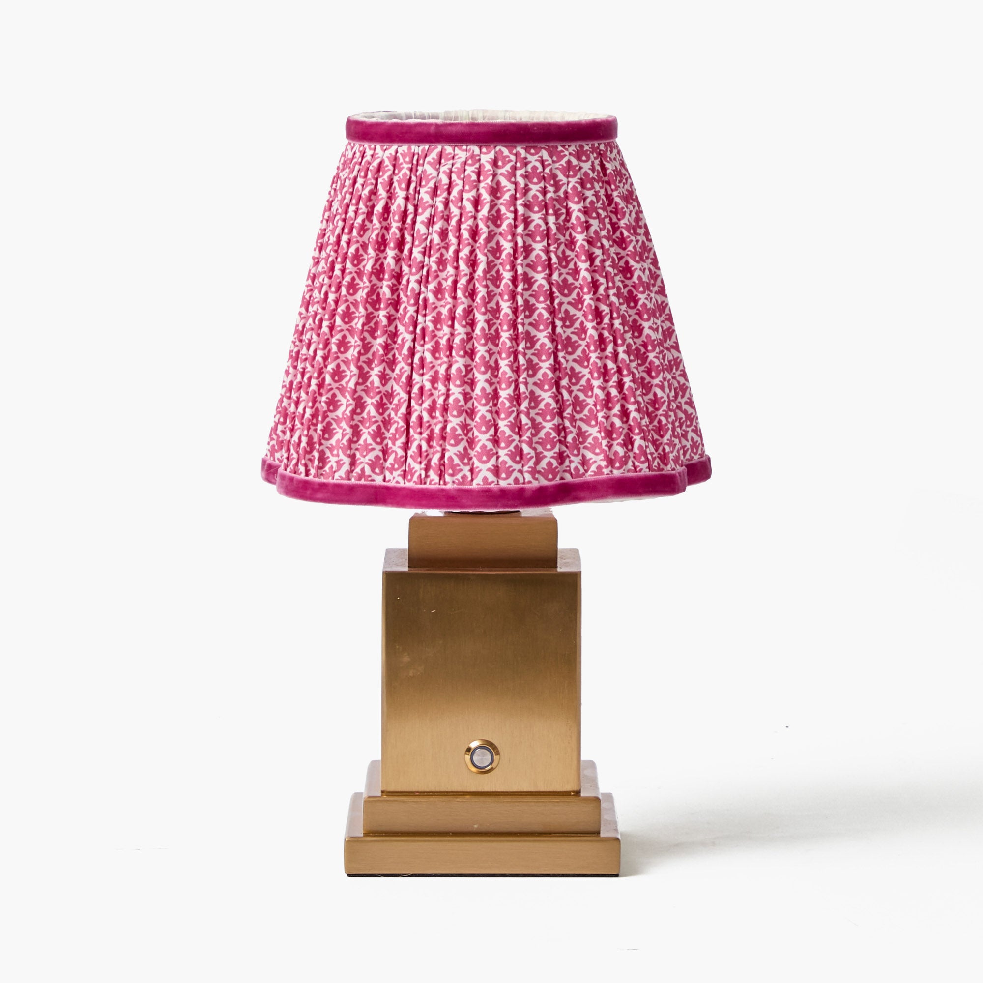 Rechargeable Lamp with Raspberry Lotus Shade (18cm)