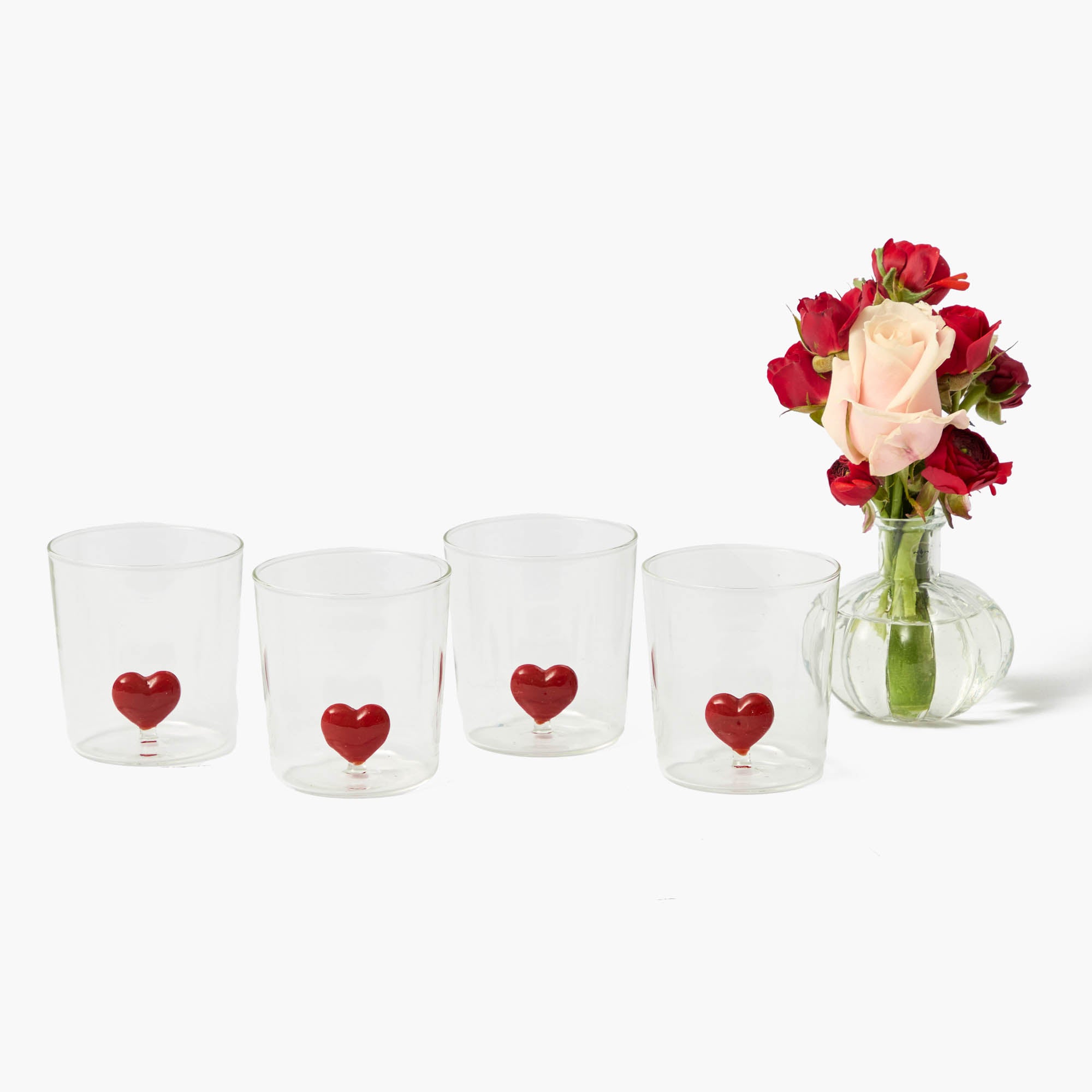 Love Heart Glasses (Set of 4)