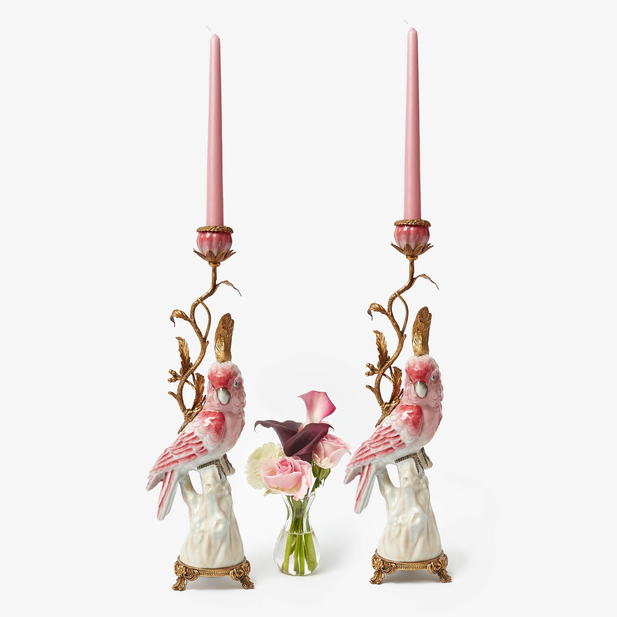 Pink Cockatiel Candle Holder