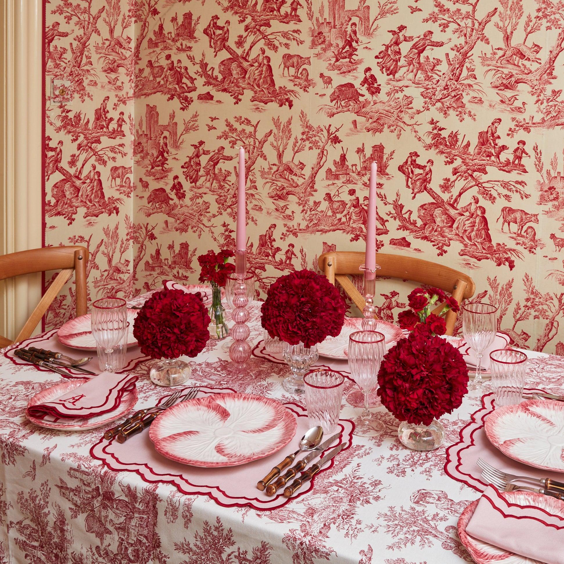 Valérie Pink Placemats & Napkins (Set of 4) - Mrs. Alice