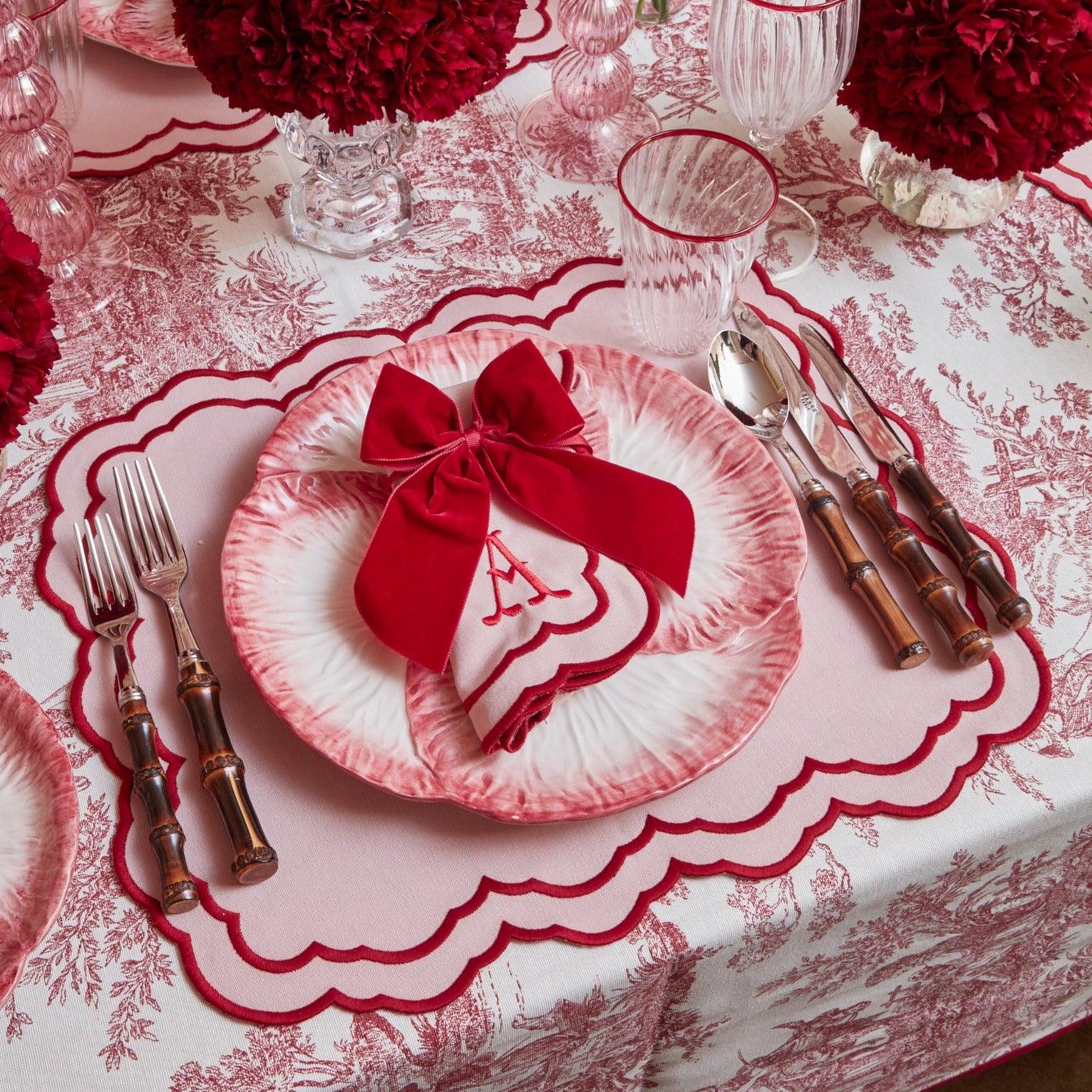 Valérie Pink Placemats & Napkins (Set of 4) - Mrs. Alice