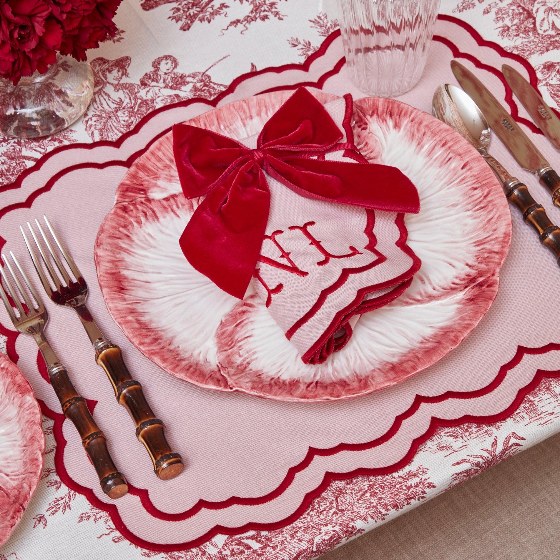 Valérie Pink Placemats & Napkins (Set of 4) - Mrs. Alice