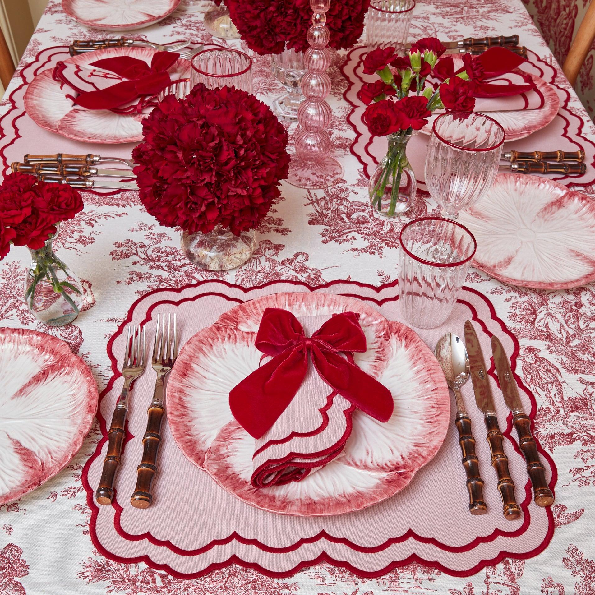 Valérie Pink Placemats & Napkins (Set of 4) - Mrs. Alice