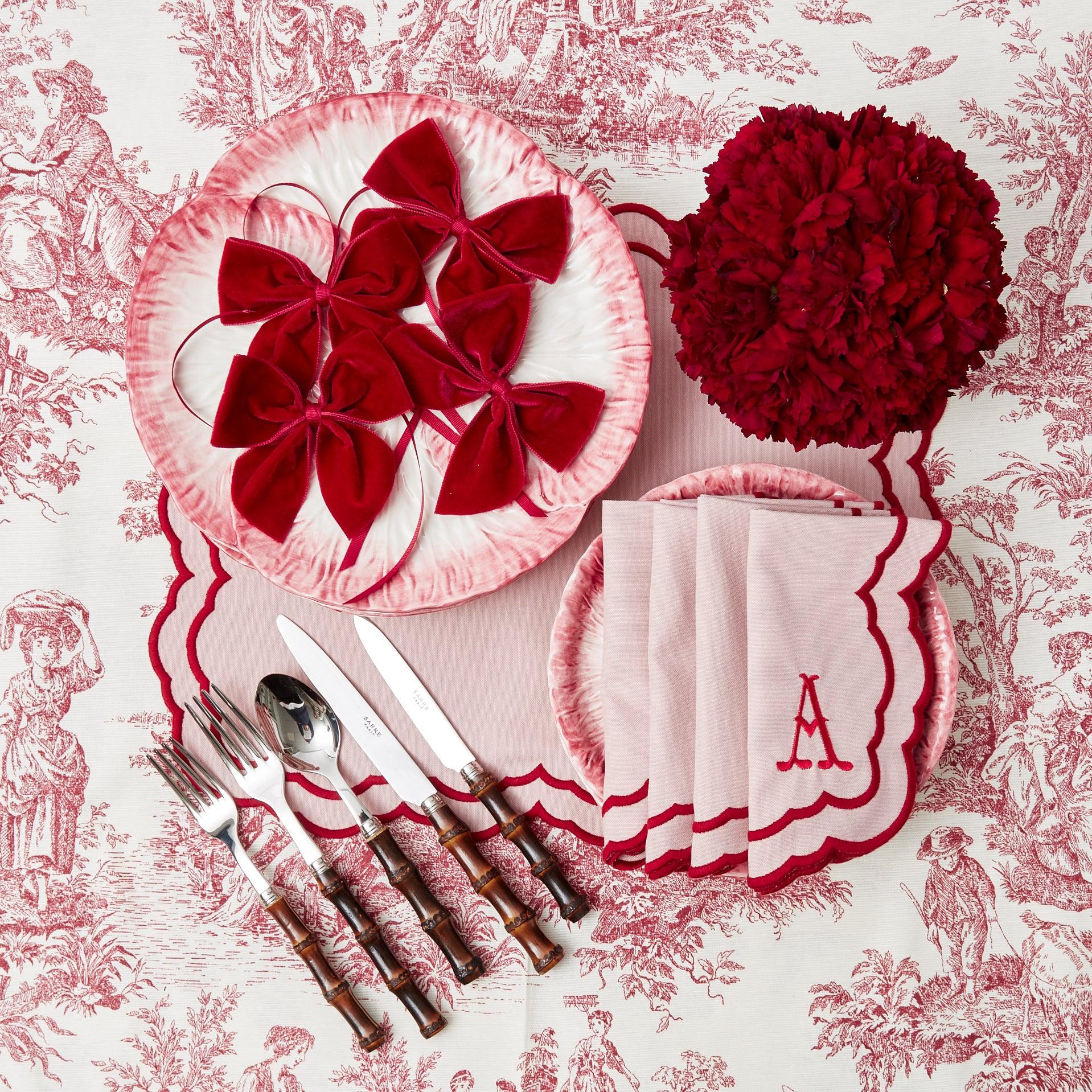 Valérie Pink Placemats & Napkins (Set of 4) - Mrs. Alice