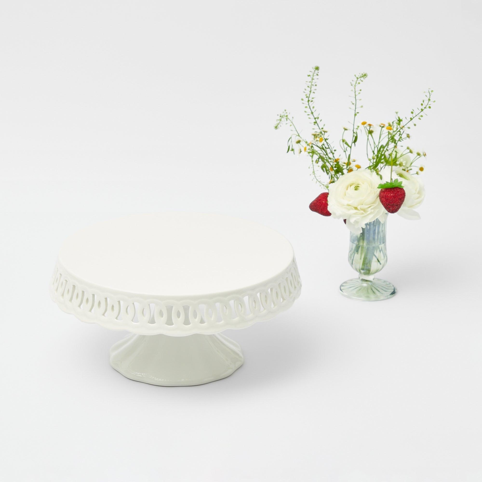 Food52 Marble Cake Stand, 12 Inches, White & Grey on Food52